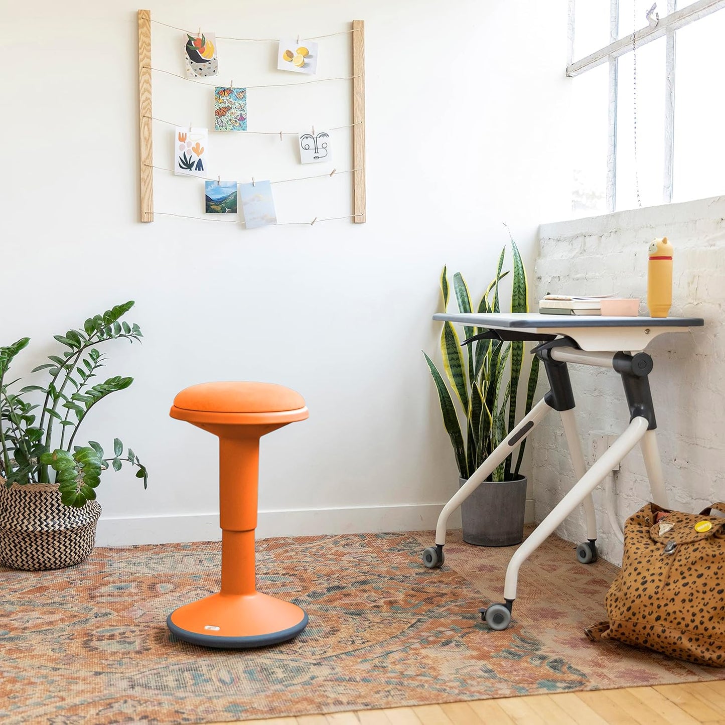 Sitwell Wobble Stool with Cushion, Adjustable Height