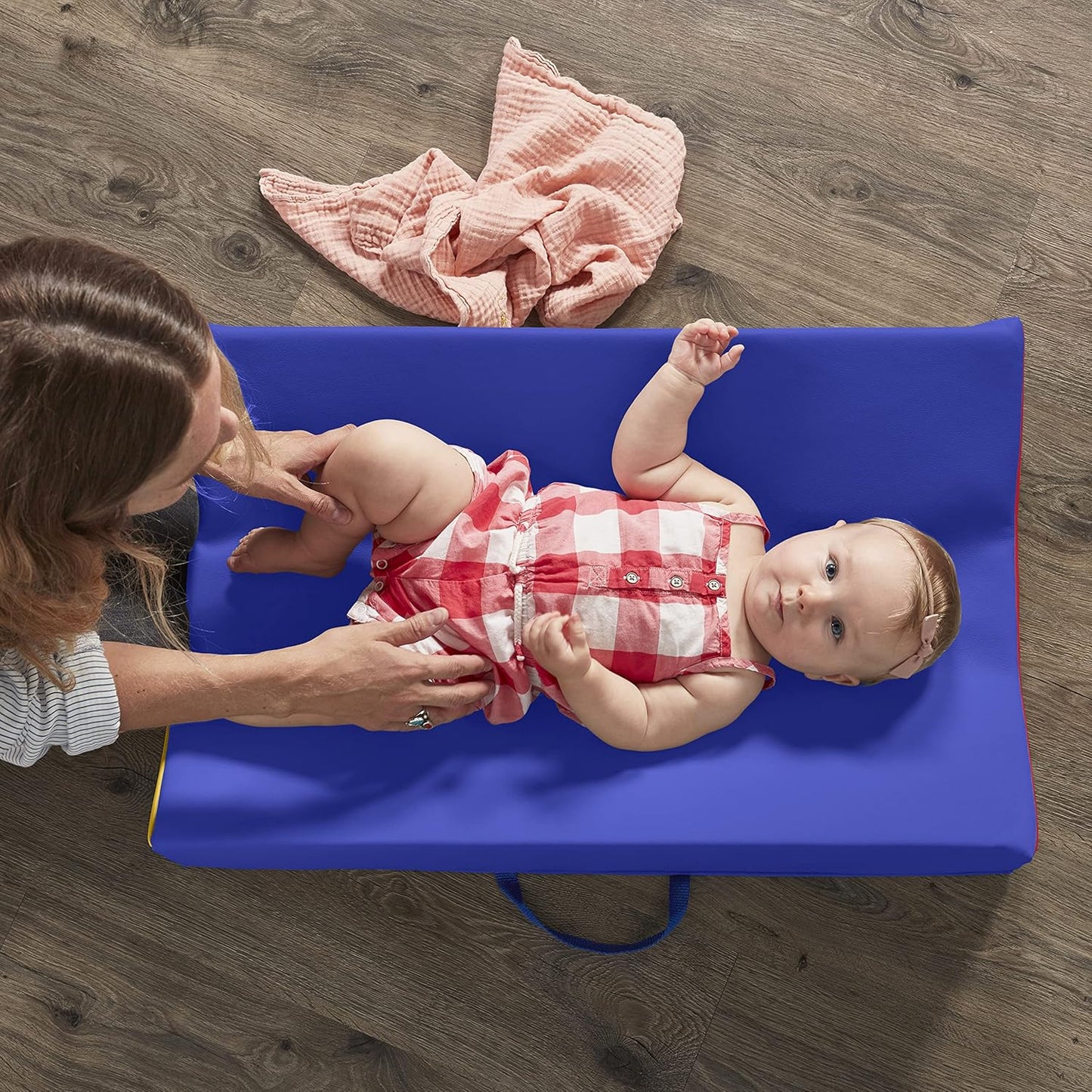 Softzone Baby Changing Pad, Contoured, Blue/Red/Yellow