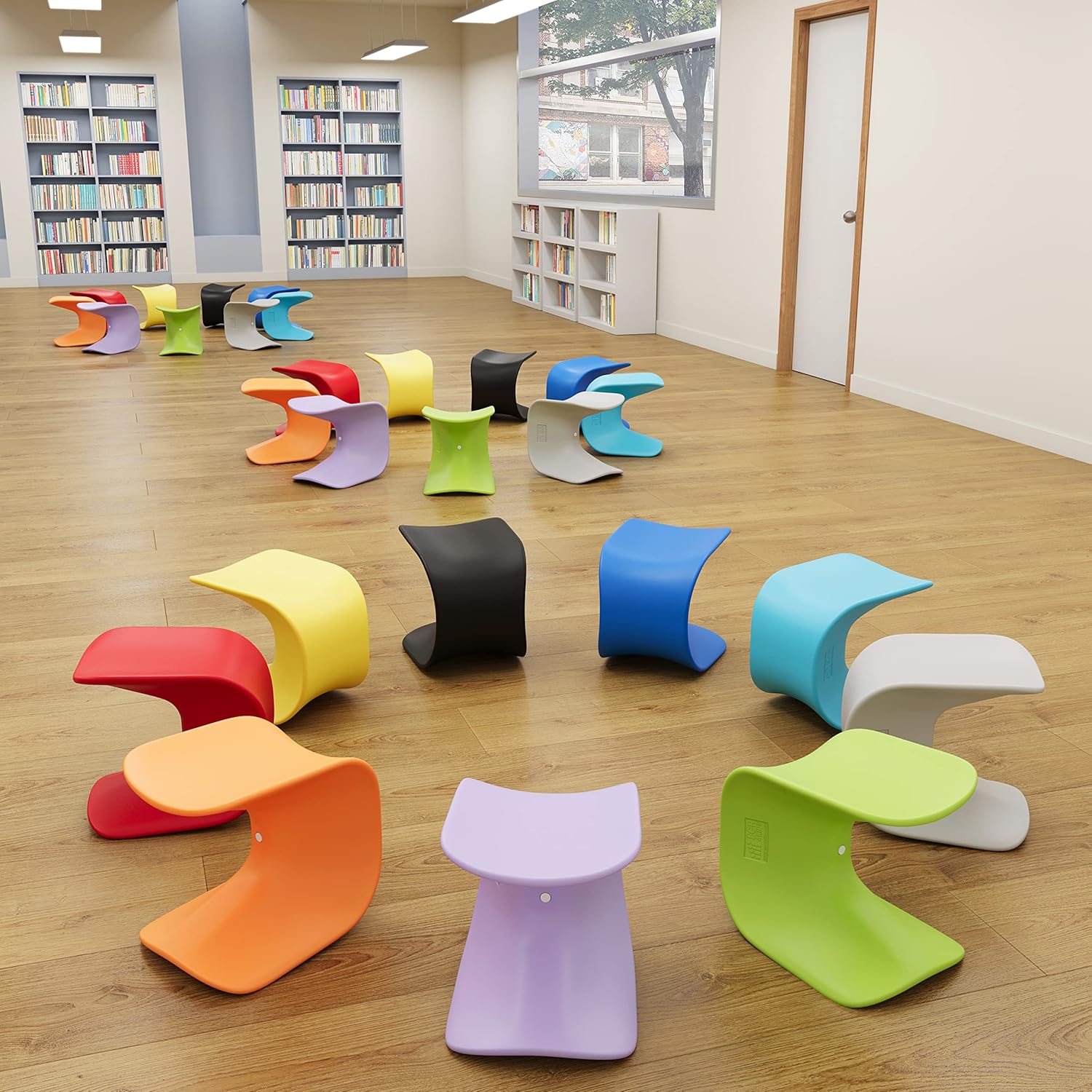Wave Seat, 18In - 19.6In Seat Height, Perch Stool