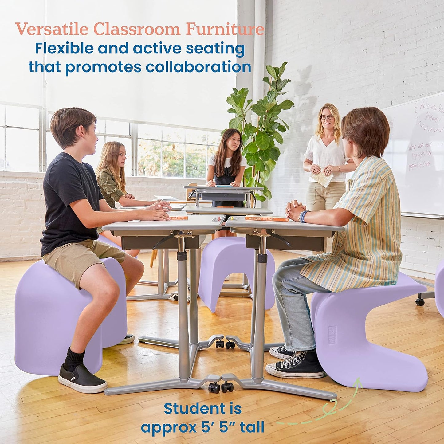 Wave Seat, 18In - 19.6In Seat Height, Perch Stool