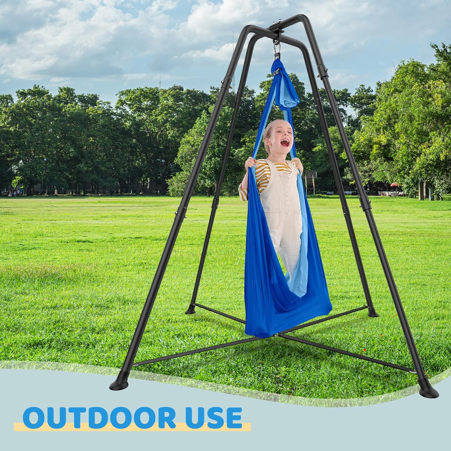 Swing Stand Frame with Sensory/Pod Chair, X-Shaped Swing Set 350LBS
