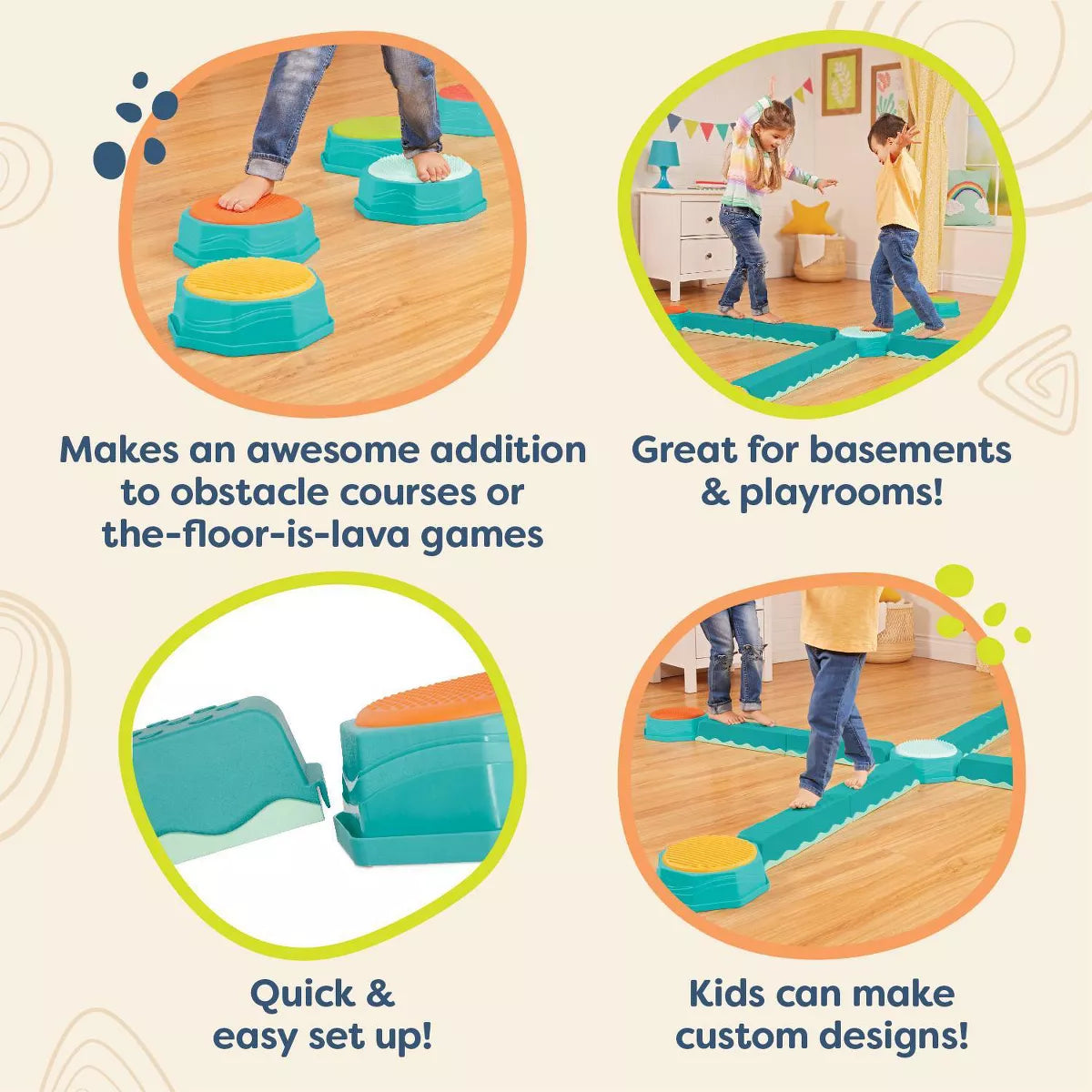 B. Toys Sensory Balance Beams for Active Play Balance and Build Set