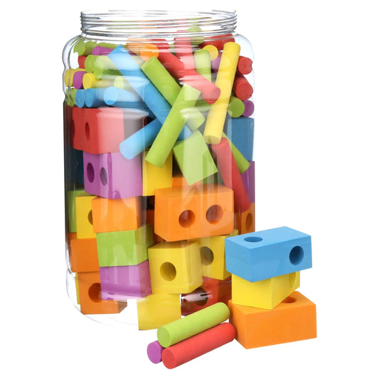 Foam Peg Building Blocks, 100 Pieces, Baby and Toddler Toys