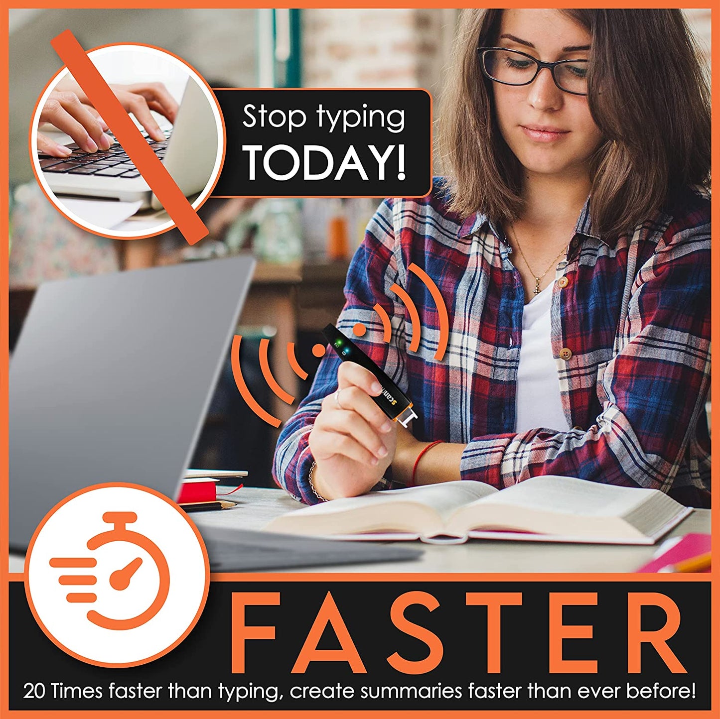 Air Reading Pen & Pen Scanner, Translator Pen for Dyslexia, Students & Professionals - Compatible with Mac, Windows, Ios & Android