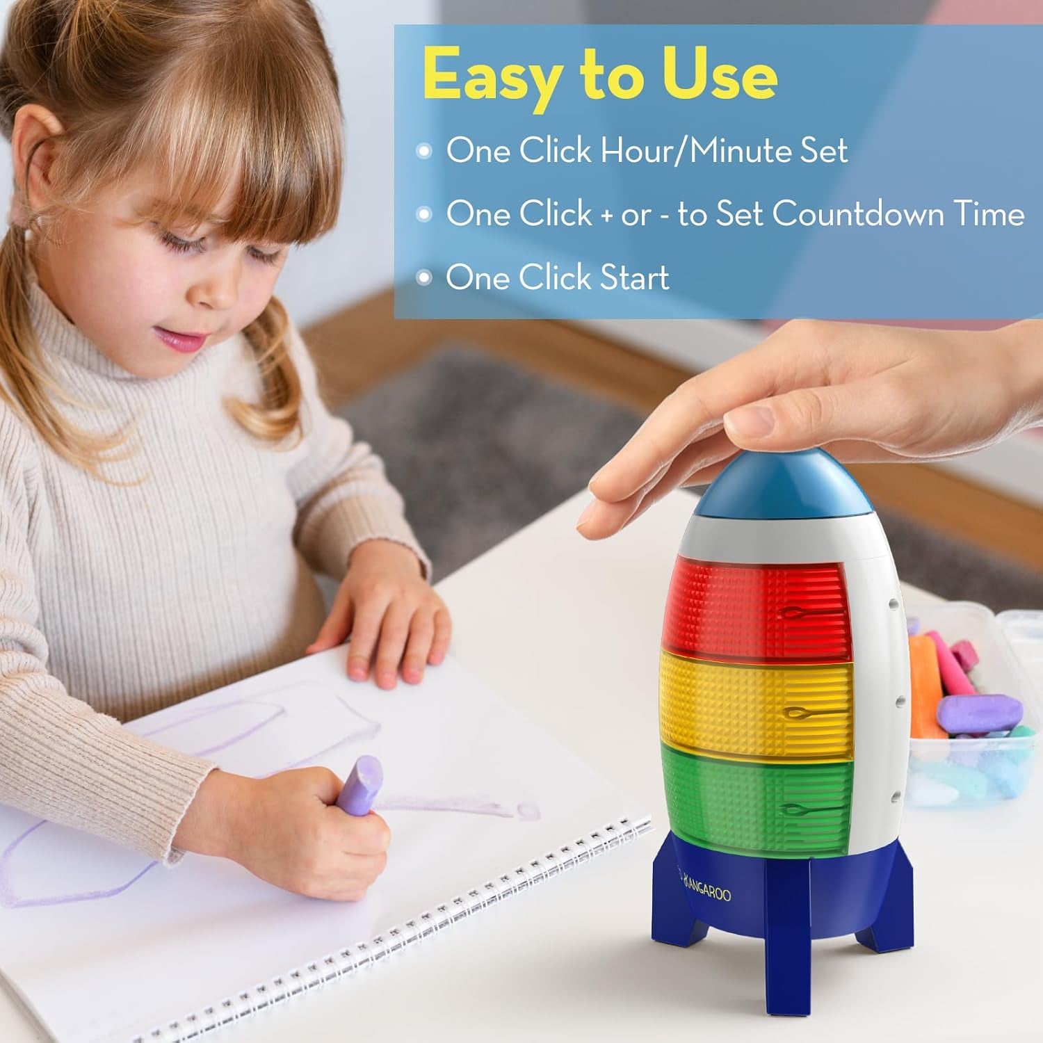 Countdown Timer! Blast off Visual Timer for Kids with Audio Rocket