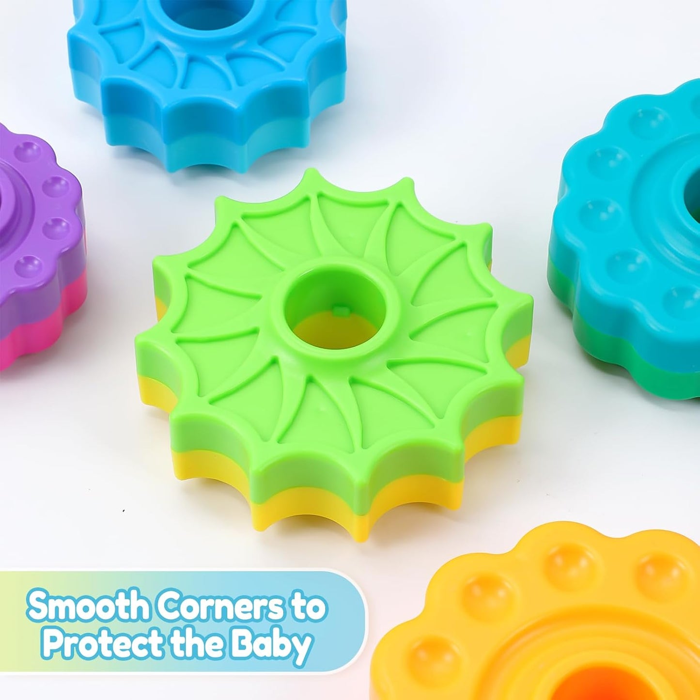 Spinning Stacking Toys, Ring Stacker Montessori Sensory Toy