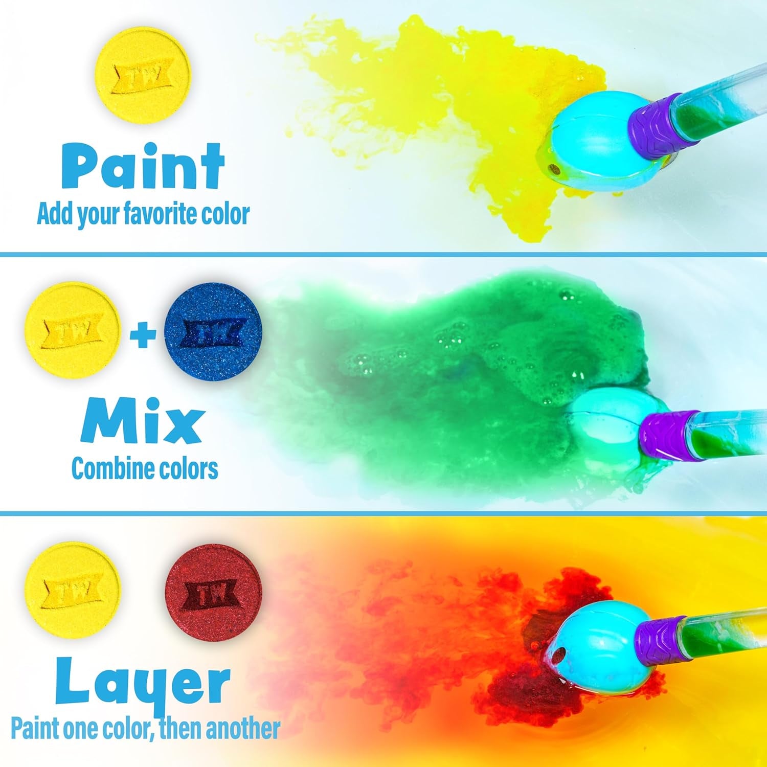 ® Bath Color Brush™ Kids Bath Bomb Set, Nontoxic & Fragrance-Free