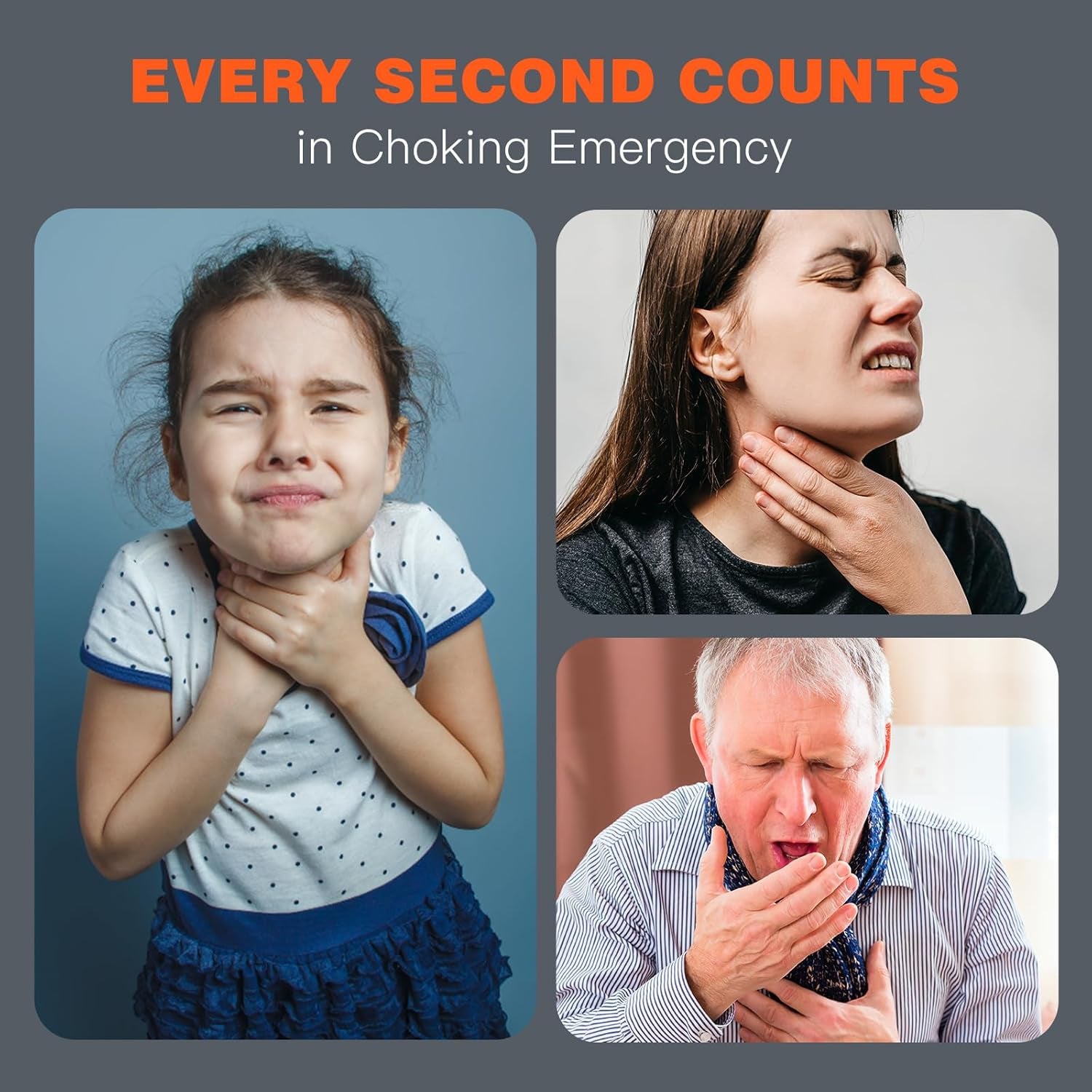Automatic Choking Rescue Device for Kids and Adults with 3 Masks | First Aid Airway Assist Device Heimlich Maneuver Device