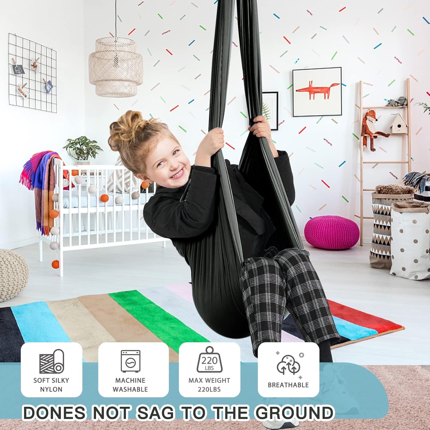 Therapy Sensory Swing for Kids with Special Needs (Hardware Included)