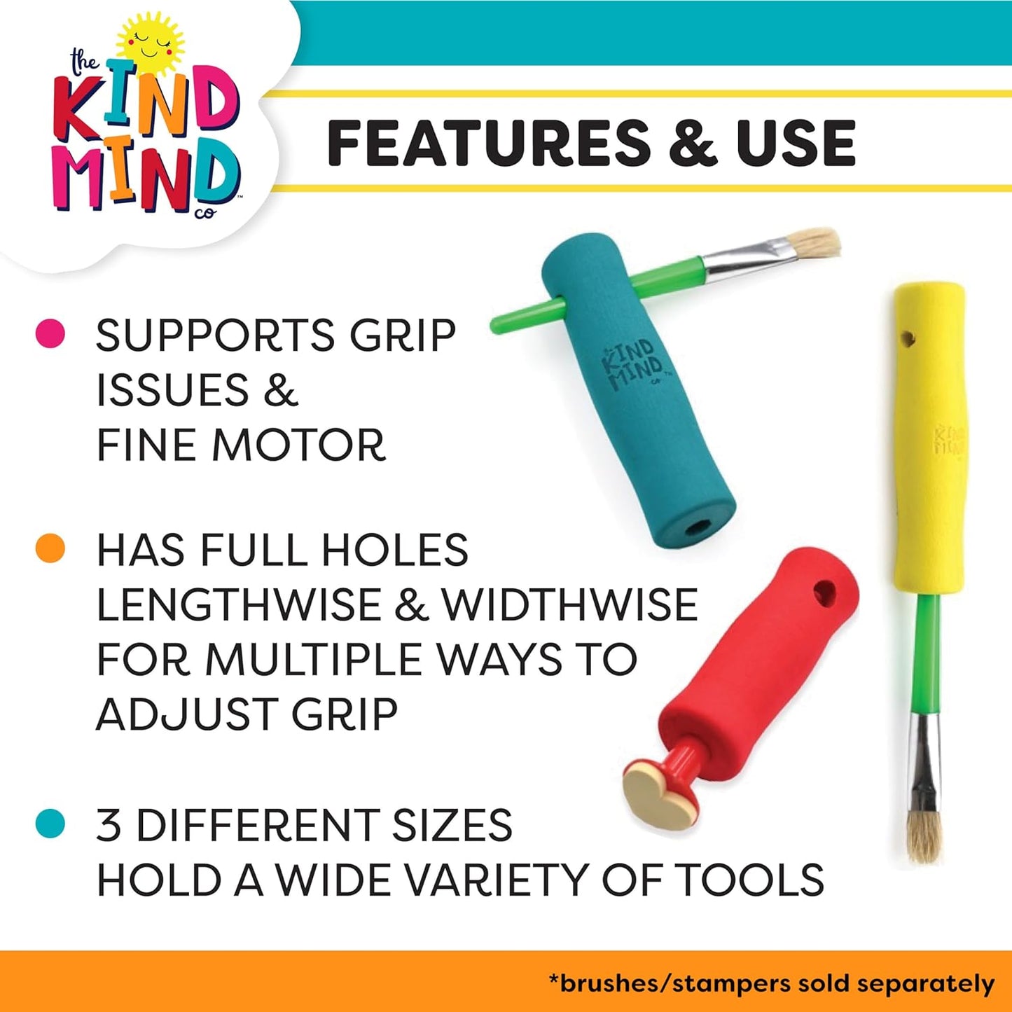 Adaptive Foam Grip Set - the Kind Mind Company™. Mobility Art Aid 