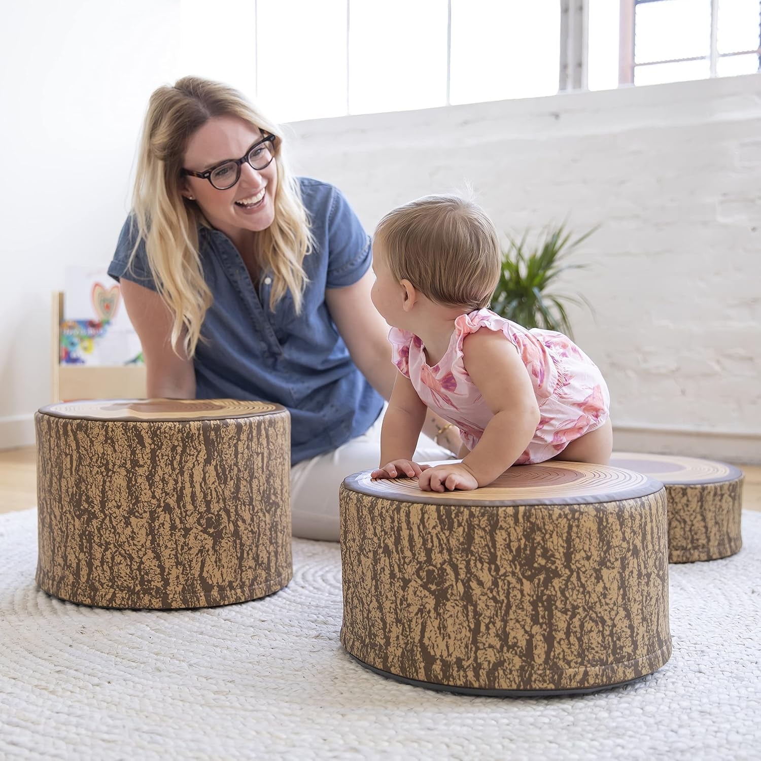 Softzone Tree Stump Stool Set, 3-Piece