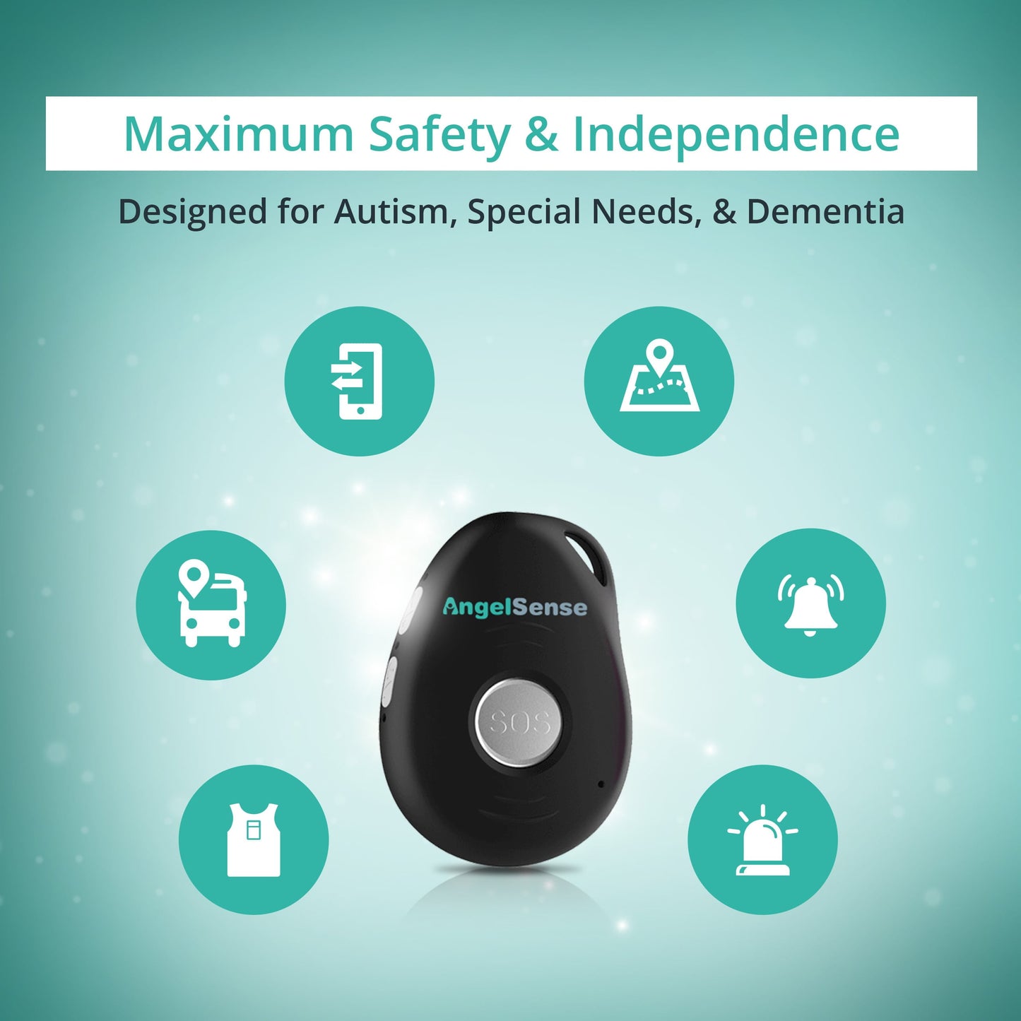 Personal GPS Tracker for Kids, Teen, Autism, Special Needs, Elderly, Dementia - 2-Way Auto-Answer Speakerphone & SOS Button - School Bus Tracking - Easy-To-Use App