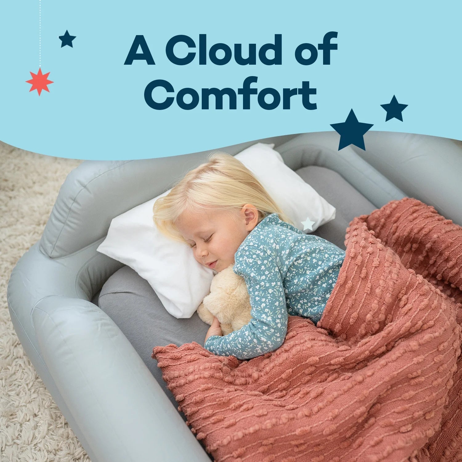Slumbertot Inflatable Toddler Travel Mattress with Electric Air Pump