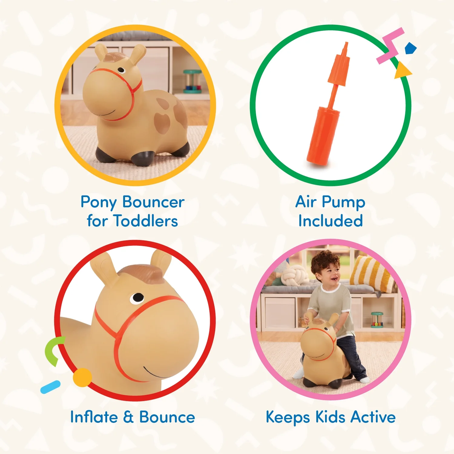 Hoppin’ Pony Inflatable Bouncy Animal Ride-On