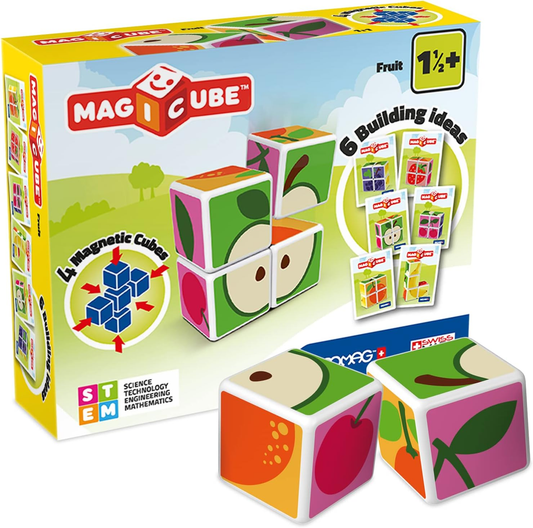 Magicube Fruit 4-Piece Magnetic Cubes Building Set