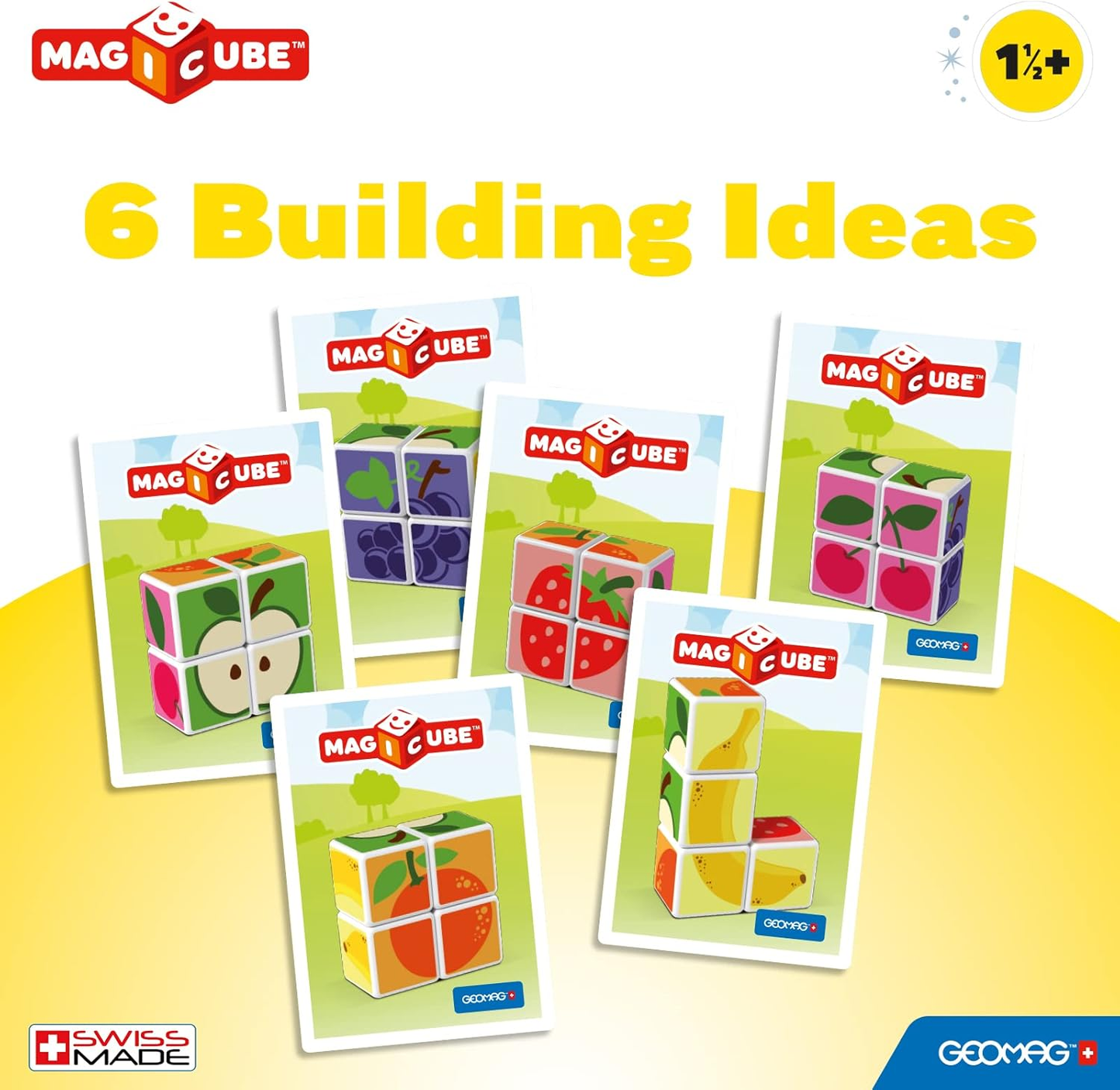 Magicube Fruit 4-Piece Magnetic Cubes Building Set