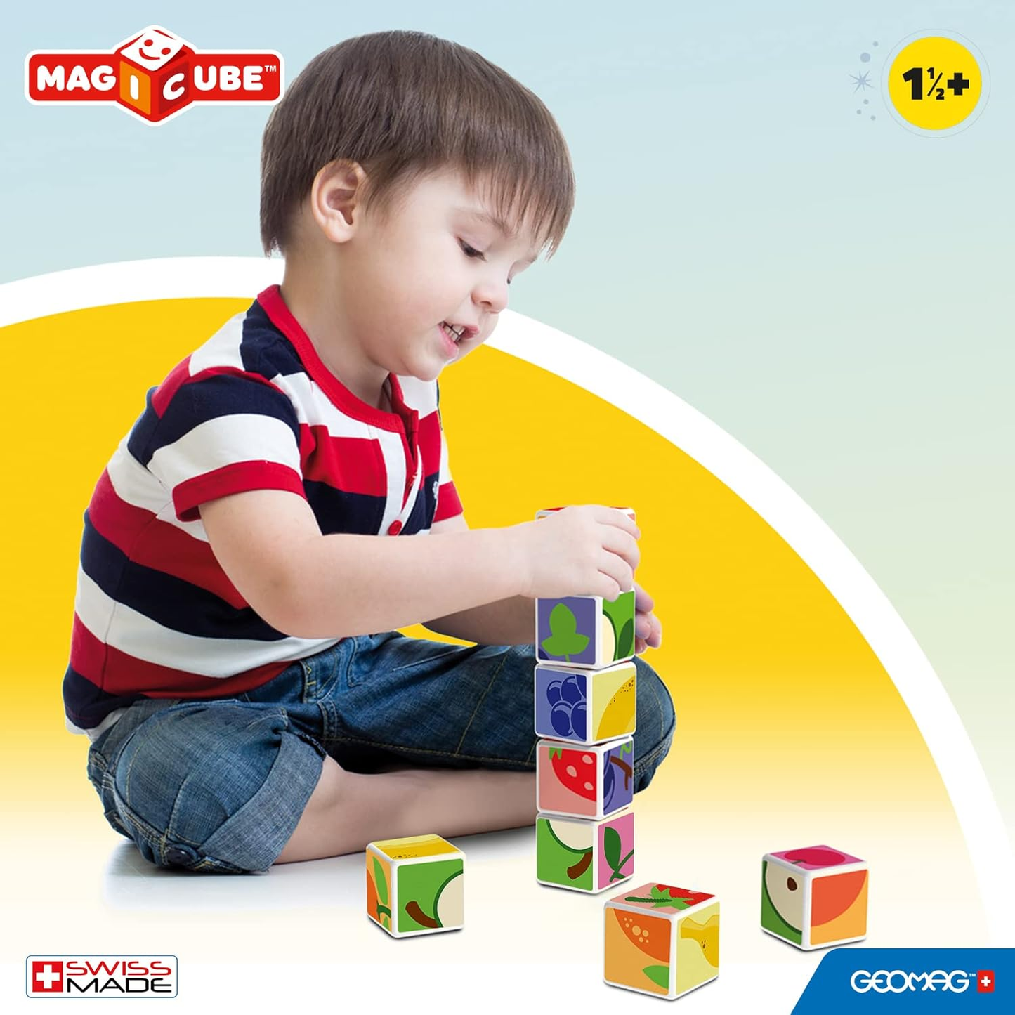 Magicube Fruit 4-Piece Magnetic Cubes Building Set