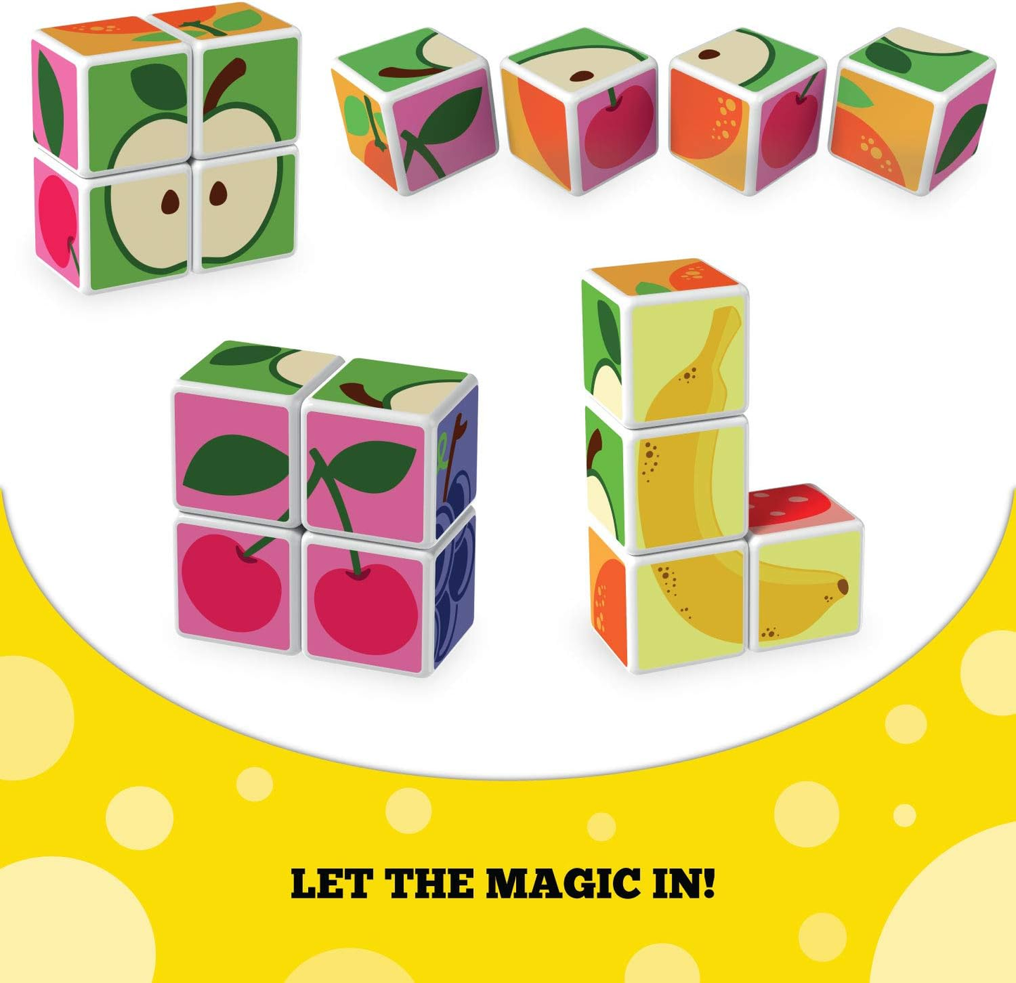 Magicube Fruit 4-Piece Magnetic Cubes Building Set