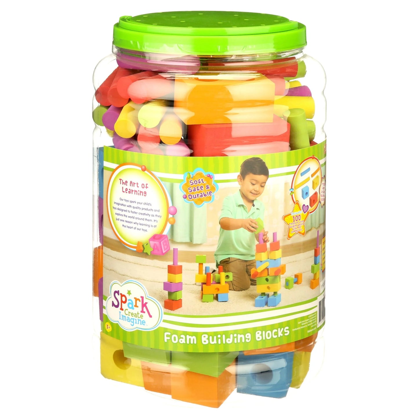 Foam Peg Building Blocks, 100 Pieces, Baby and Toddler Toys