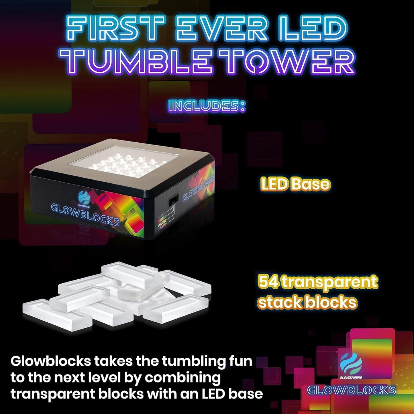 Glowblocks Light-Up Tumbling Tower Game