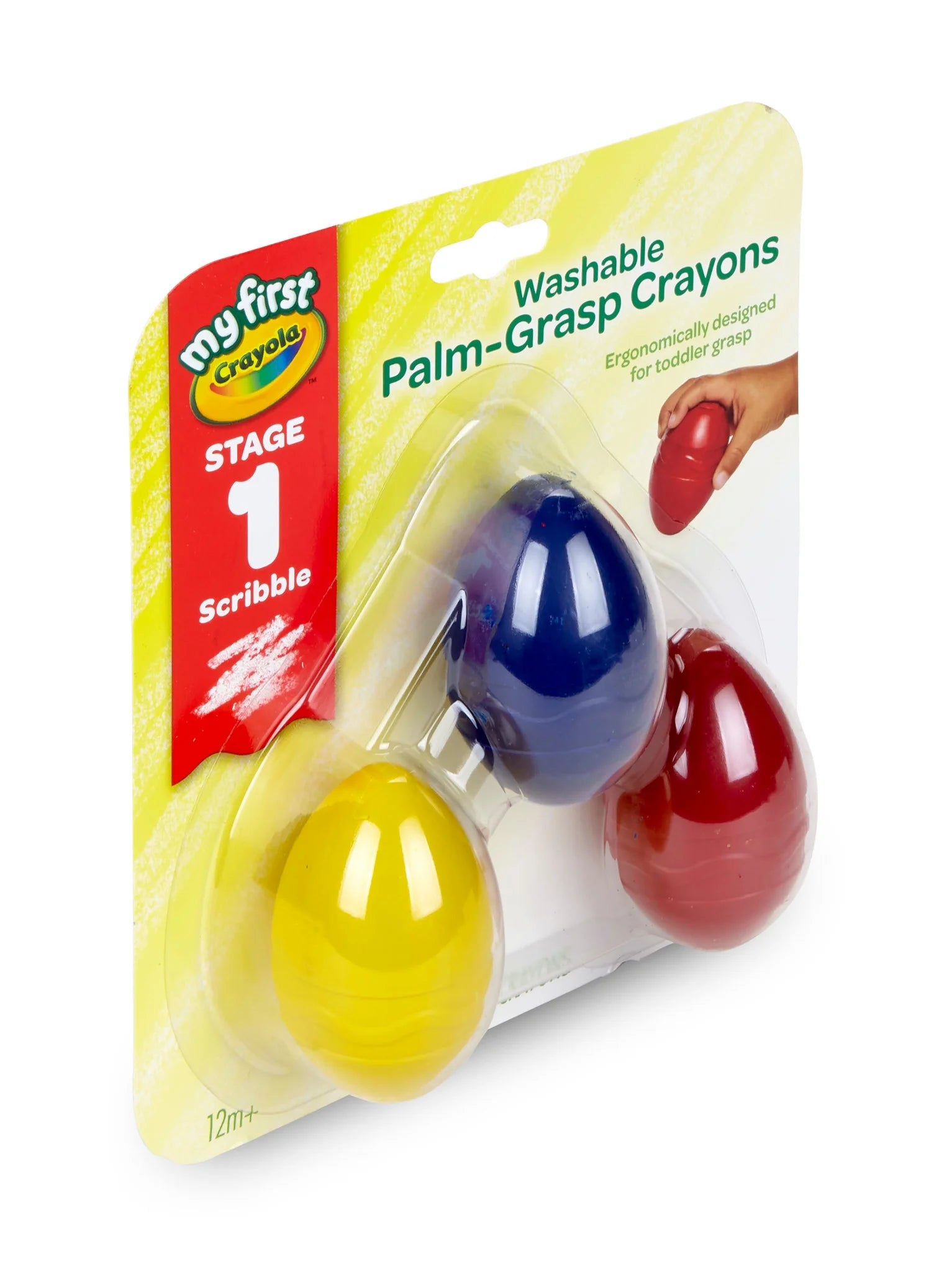 Palm Grasp Crayons, Egg Crayons, Coloring Gift for Toddlers, 3 Count Adaptive Crayons