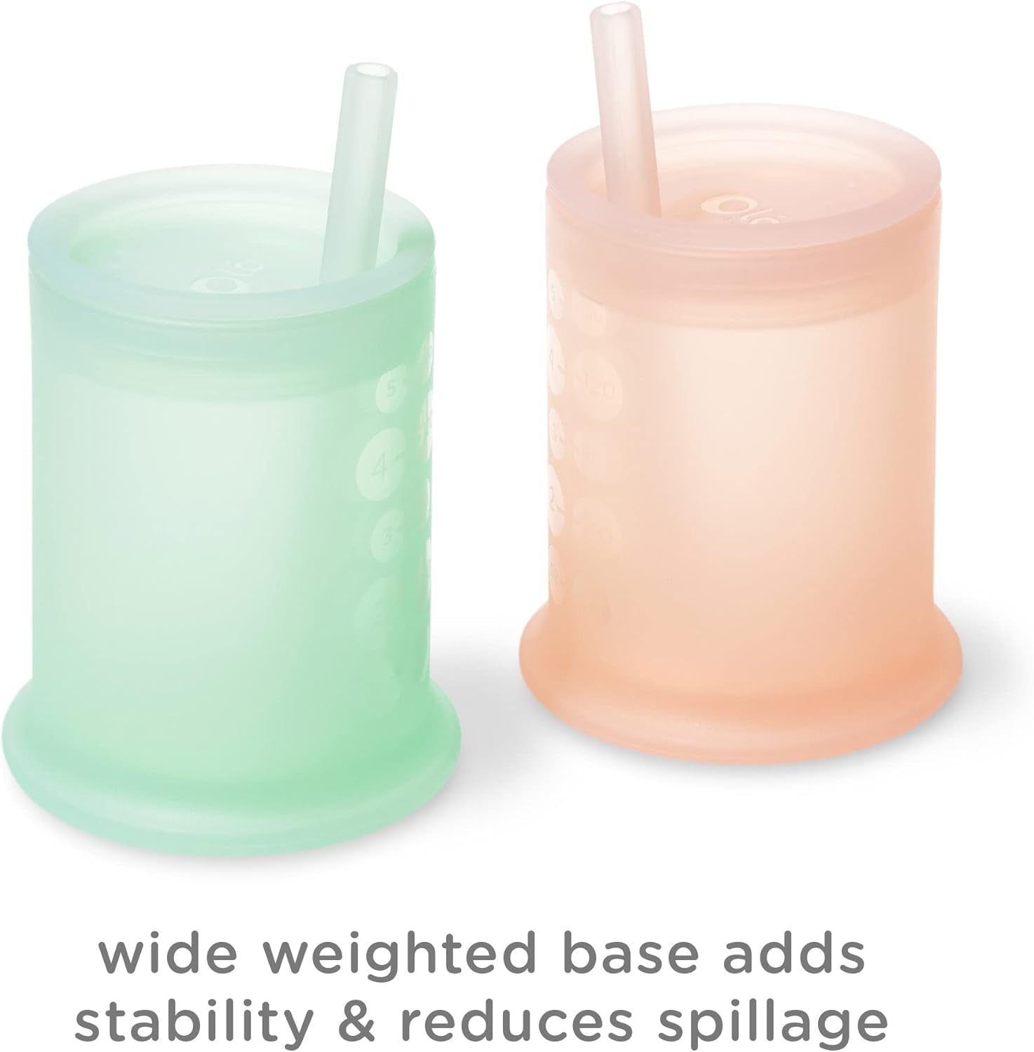 Silicone Training Cup with Straw Lid, 6+ Mo Infant to 12-18 Months Toddler Cup