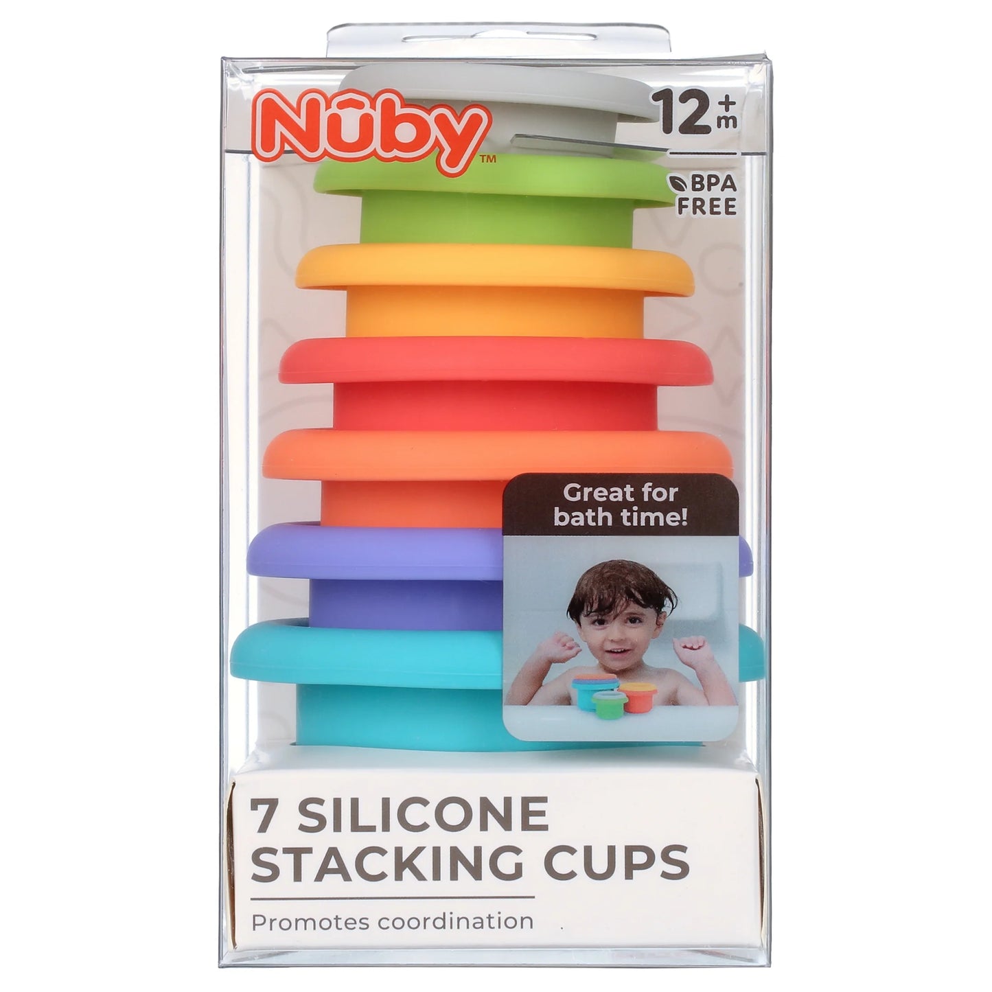 Soft Silicone Stacking Cups, Stackable Toy, 7 Count