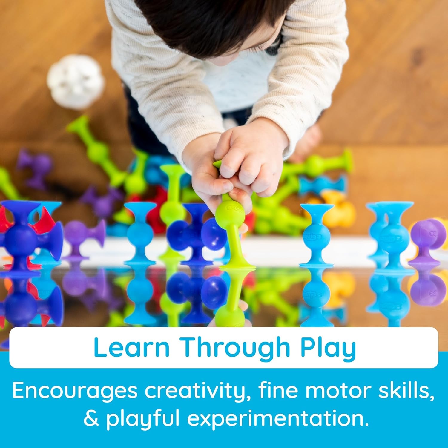 Squigz Starter Set, 24 Piece Suction Bath Toys, Sensory Toys for Kids 3 and Up