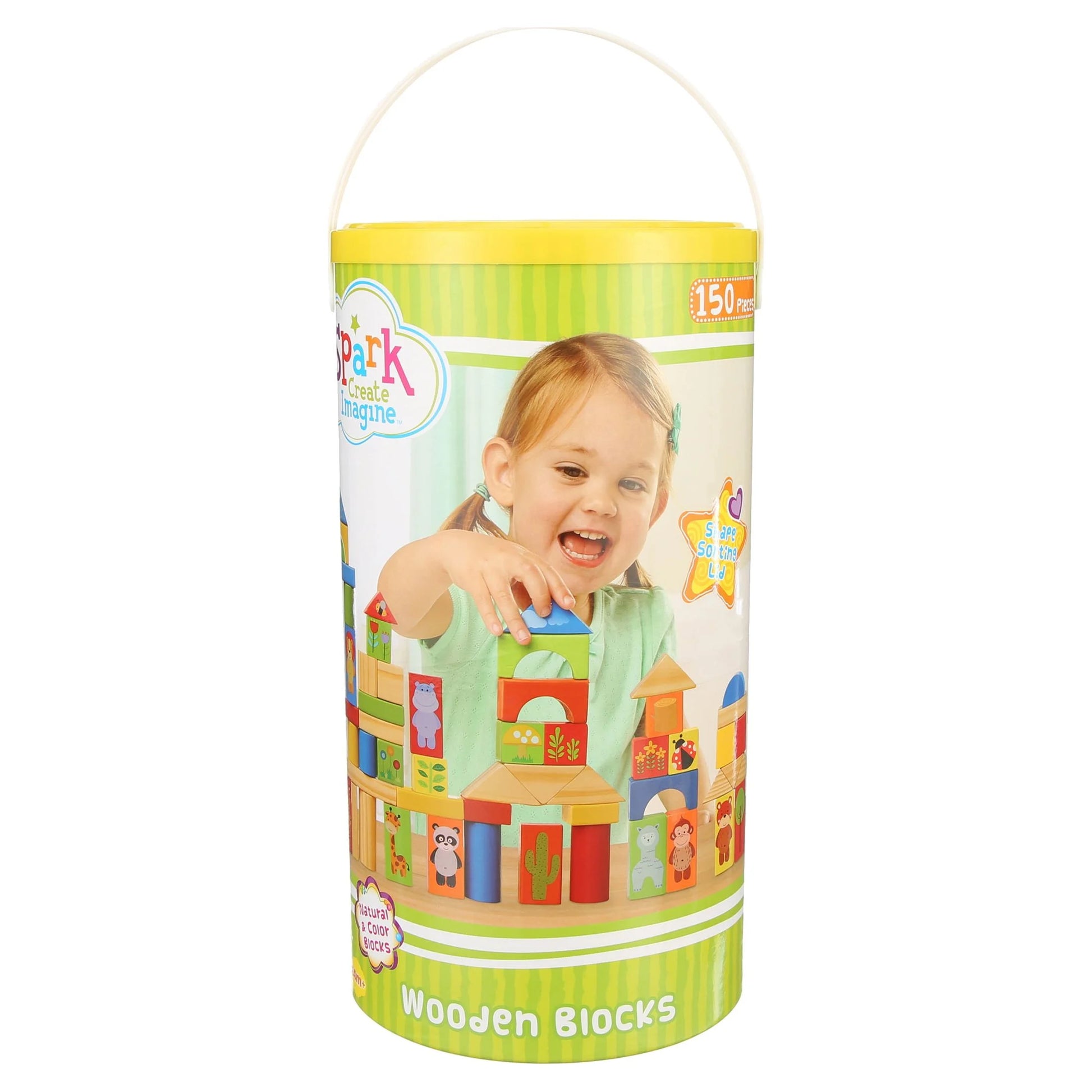 Wood Building Blocks, 150 Pieces, Baby and Toddler Toys