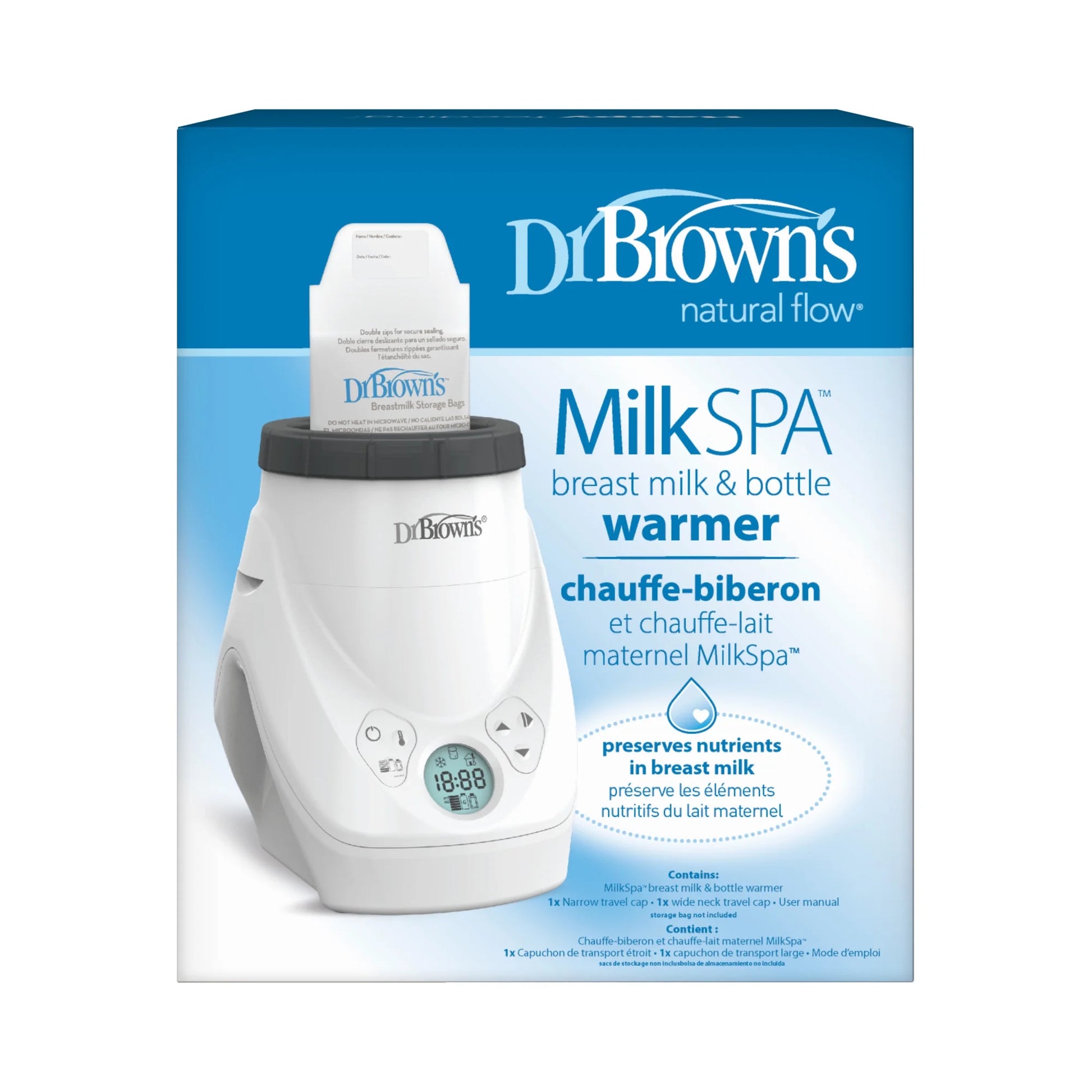 Natural Flow Milk Spa, Breast Milk & Bottle Warmer, Even and Consistent Warming, 1 Pack