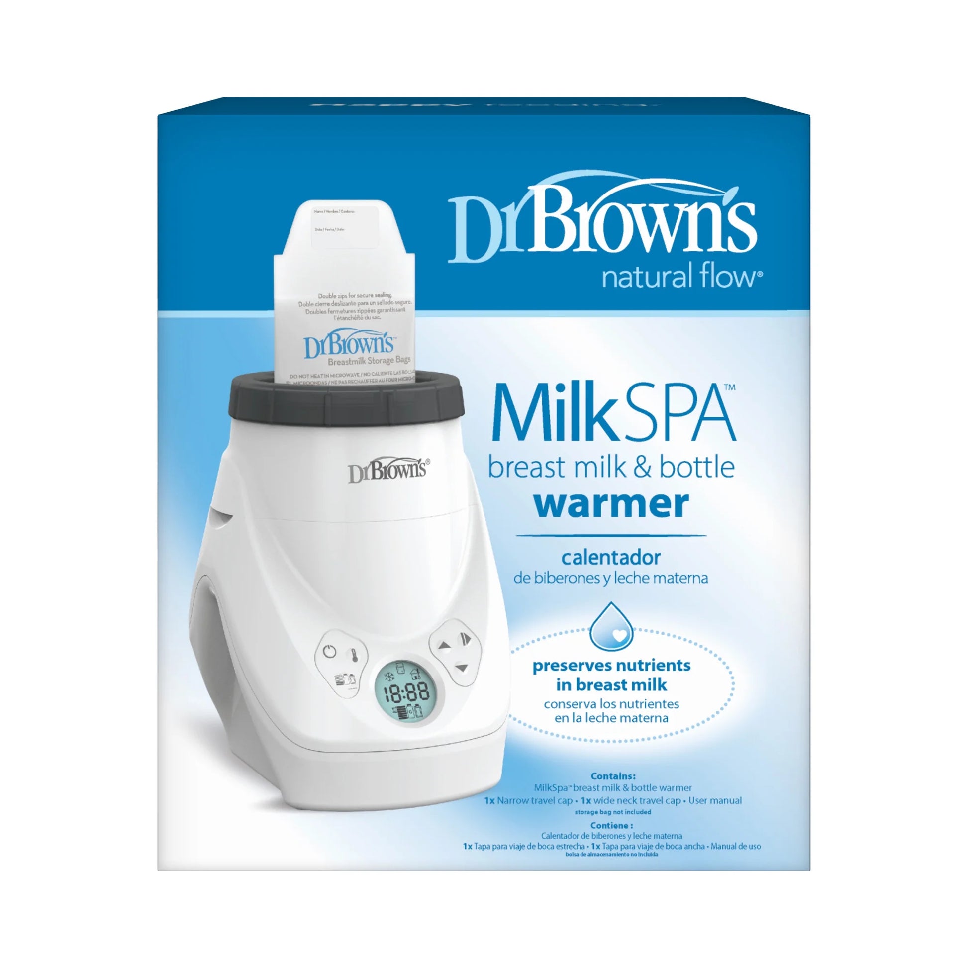 Natural Flow Milk Spa, Breast Milk & Bottle Warmer, Even and Consistent Warming, 1 Pack