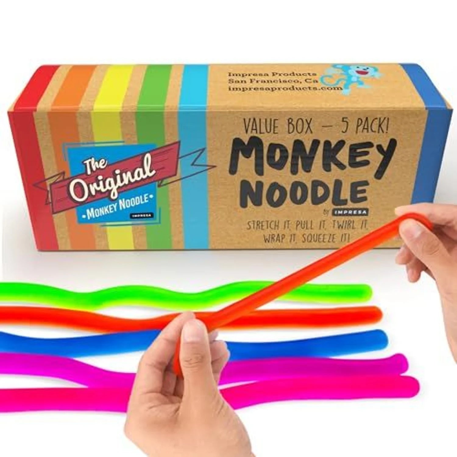 5-Pack of Stretchy Strings - Stretches from 10 Inches to 8 Feet!