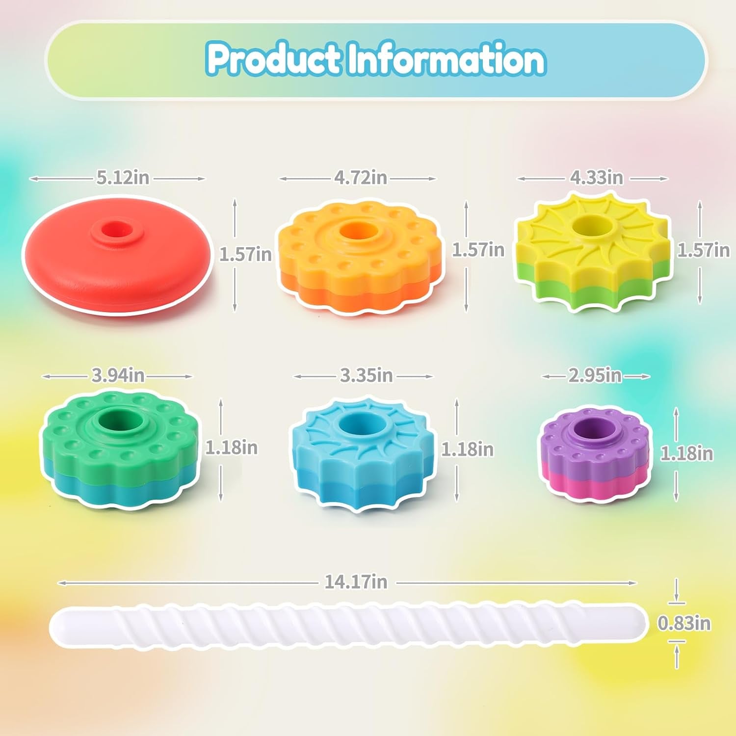 Spinning Stacking Toys, Ring Stacker Montessori Sensory Toy