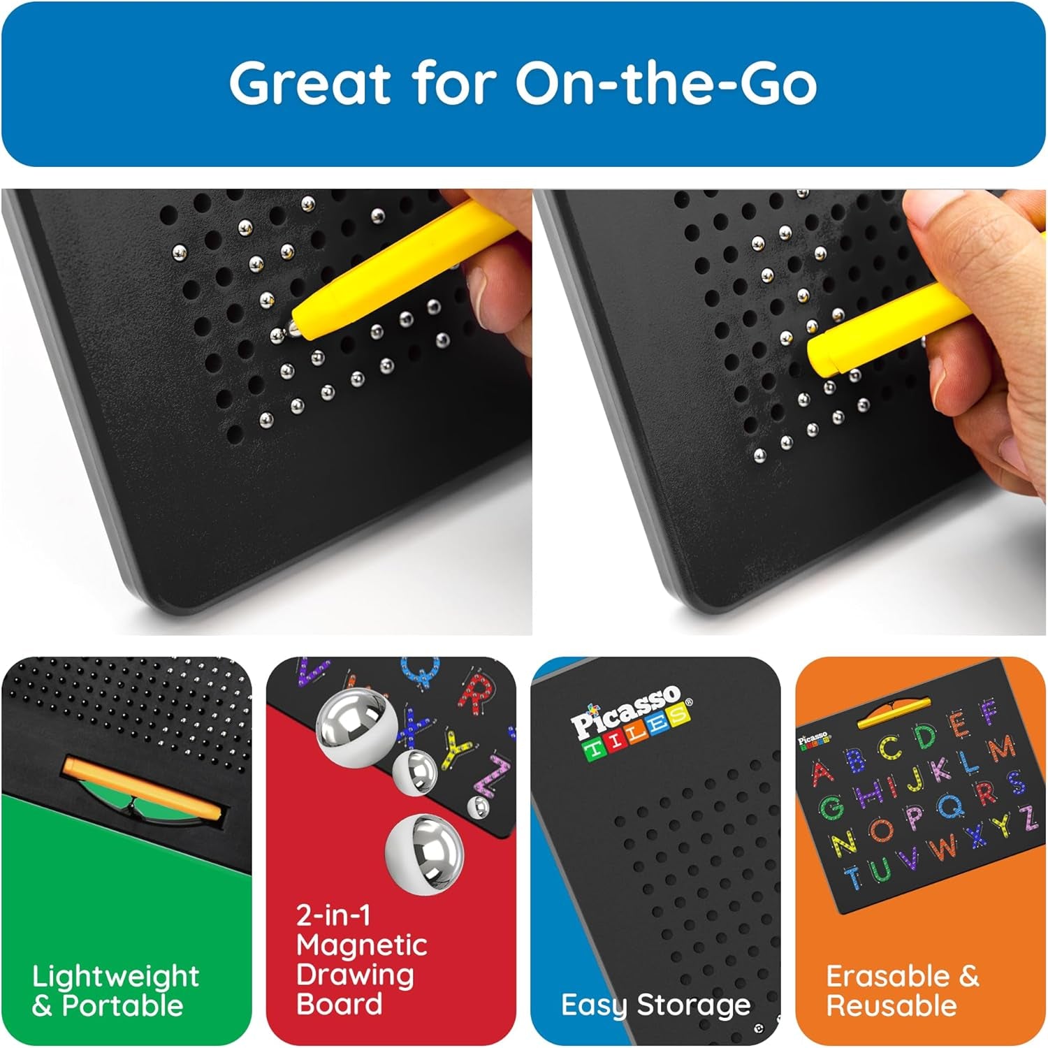 2-In-1 Magnetic Drawing Board 12X10 Inch