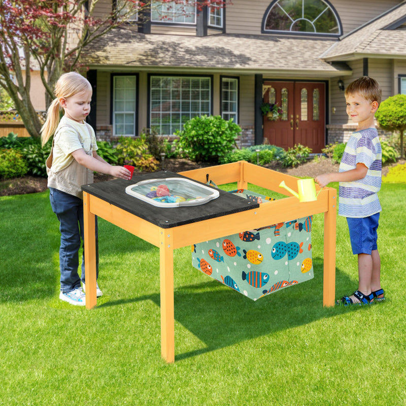 3-In-1 Kids Sand Water Activity Table with Foldable Storage Bin