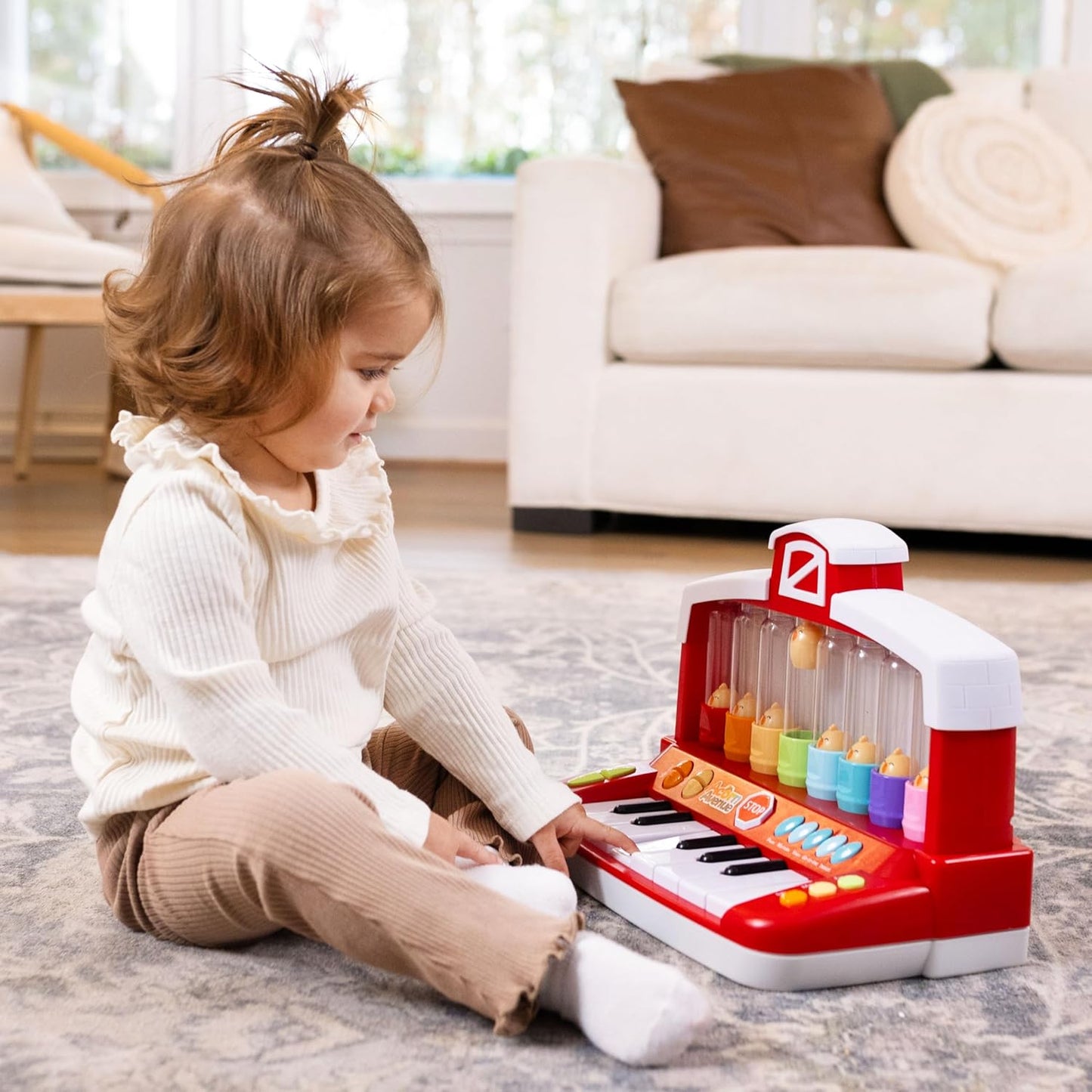 Farm Animals Keyboard Learning Toy with Silly Sounds and Light-Up Piano