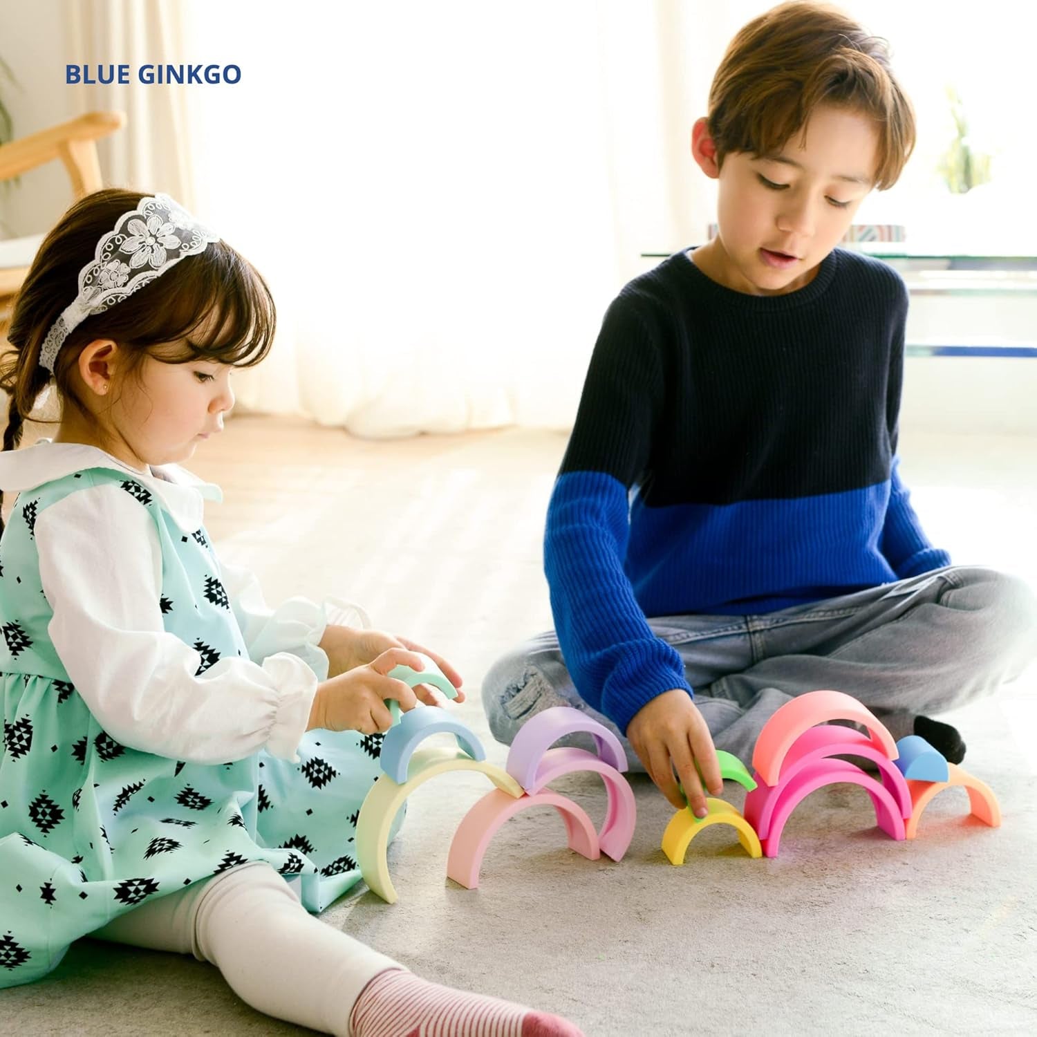 Silicone Stacker - Montessori Rainbow Nesting Puzzle