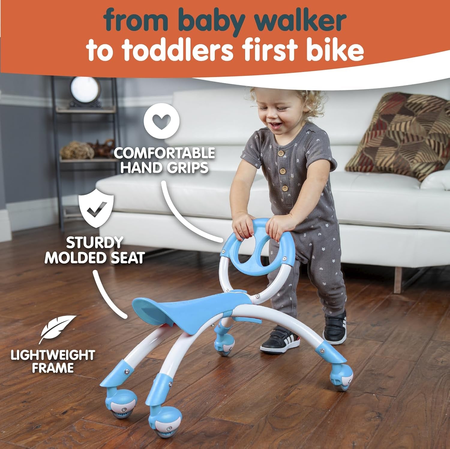 Pewi Walking Ride on Toy - Walker to Toddler Ride on for Ages 9 Months to 3 Years Old