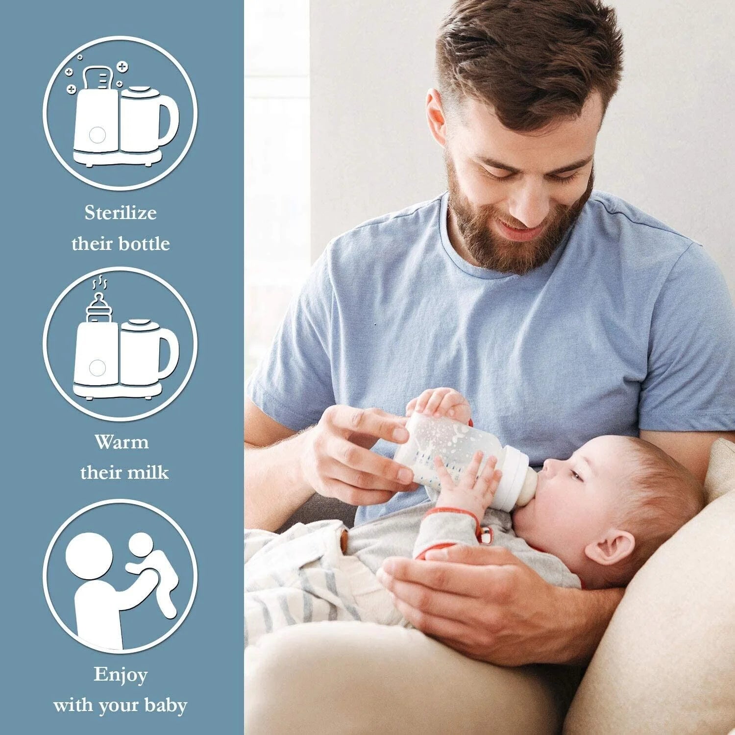 Baby Food Maker Baby Food Processor Puree Blender Multi-Function Steamer Grinder Blender, Baby Food Warmer Mills Machine, Constant Temperature 24H, Auto Cooking & Grinding