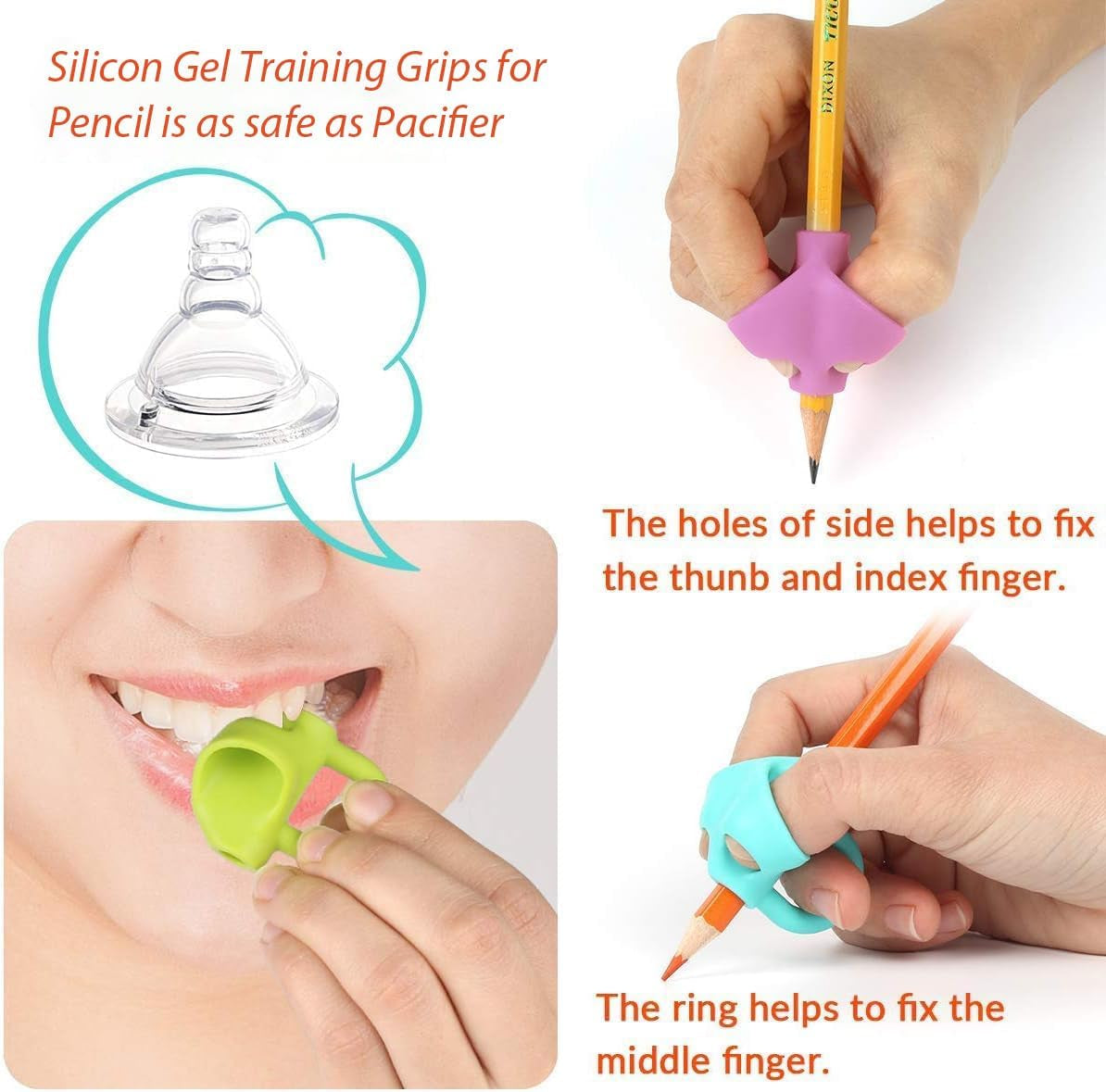 Training Grips, Writing Aid Grip Trainer for Kids, Preschoolers, Children, Adults, Special Needs for Lefties or Righties(4Pcs)