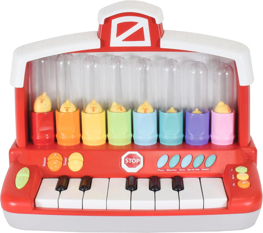 Farm Animals Keyboard Learning Toy with Silly Sounds and Light-Up Piano