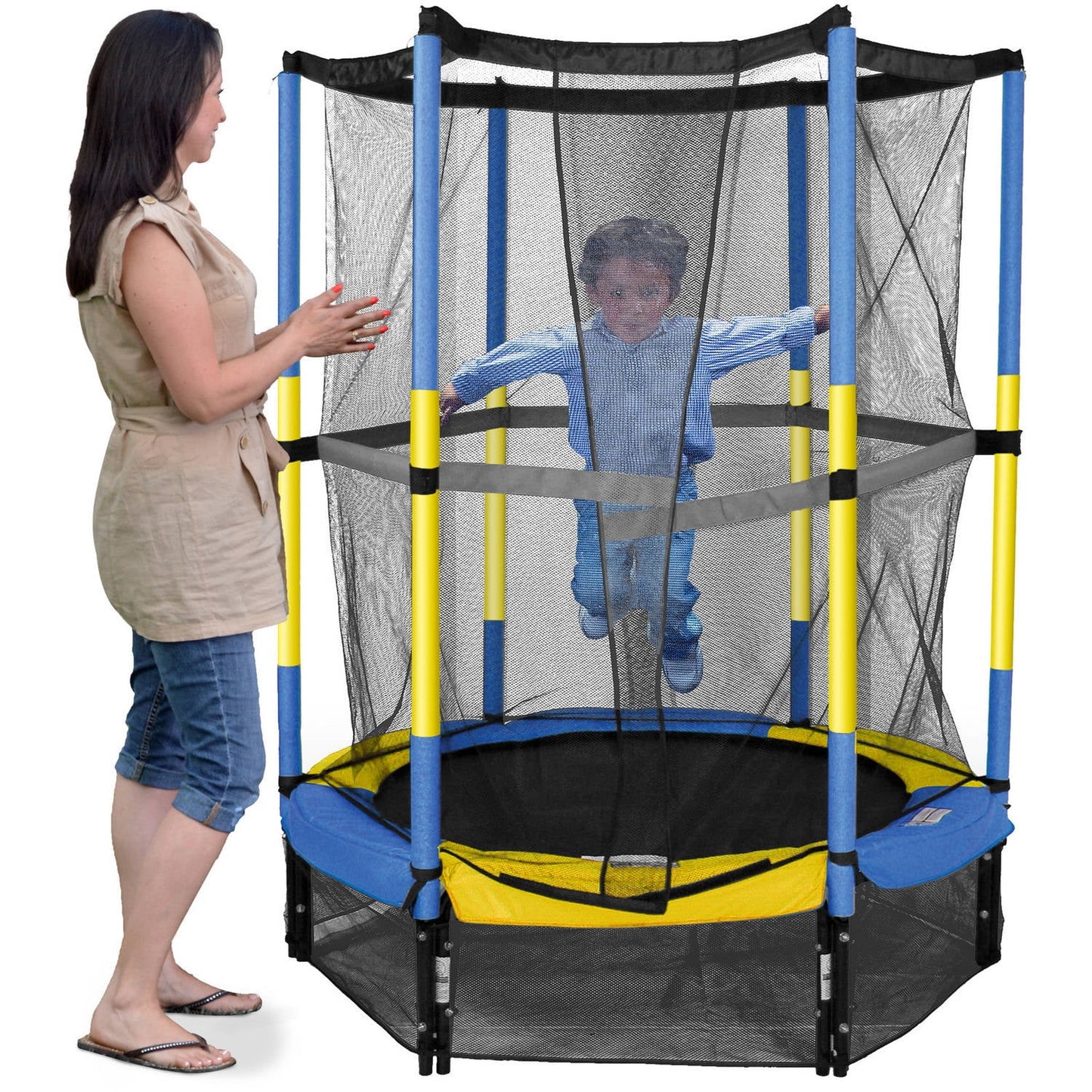 55-Inch My First Trampoline, with Safety Enclosure, Blue