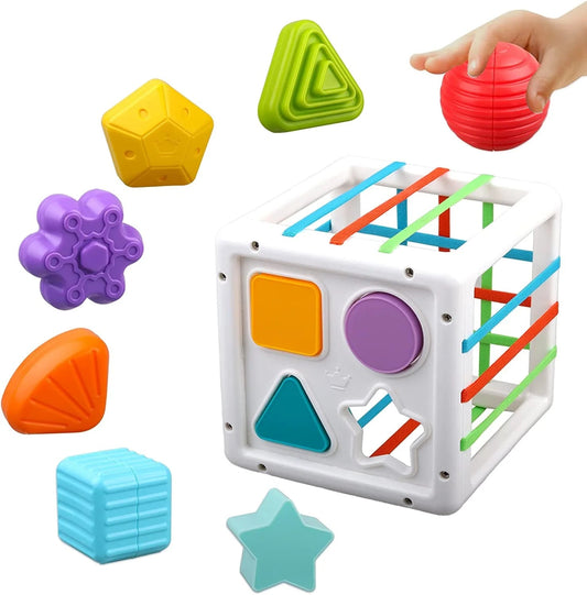 Shape Sorter Blocks Toy, Montessori Learning Toys