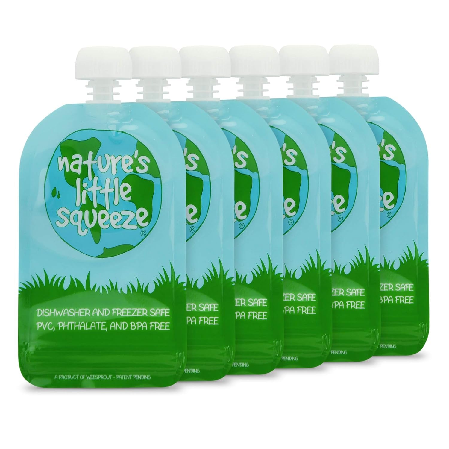 Double Zipper Reusable Food Pouch - 6 Pack - 5 Fl Oz
