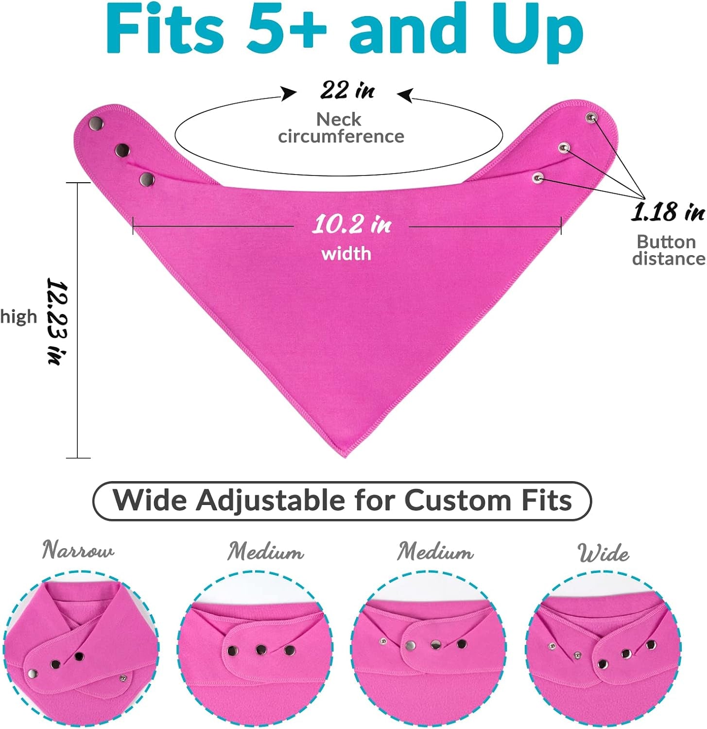 Adult Absorbent Drool Bandana Bibs, Large Soft Bibs Set for Special Needs,Teens,Big Kid 13+ Years Boy Girl Men Women,3 Pack