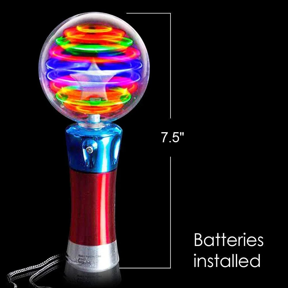 Light up Toy for Kids - LED Spinning Magic Ball Wand Visual Sensory Toy