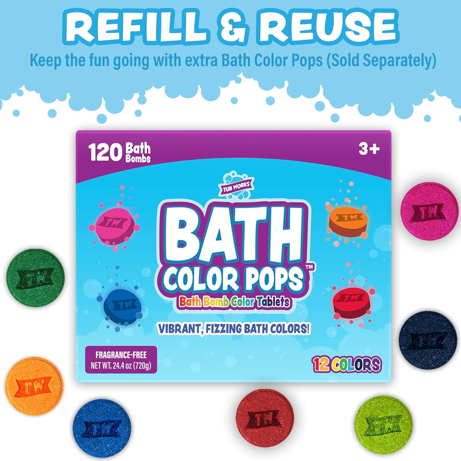 ® Bath Color Brush™ Kids Bath Bomb Set, Nontoxic & Fragrance-Free