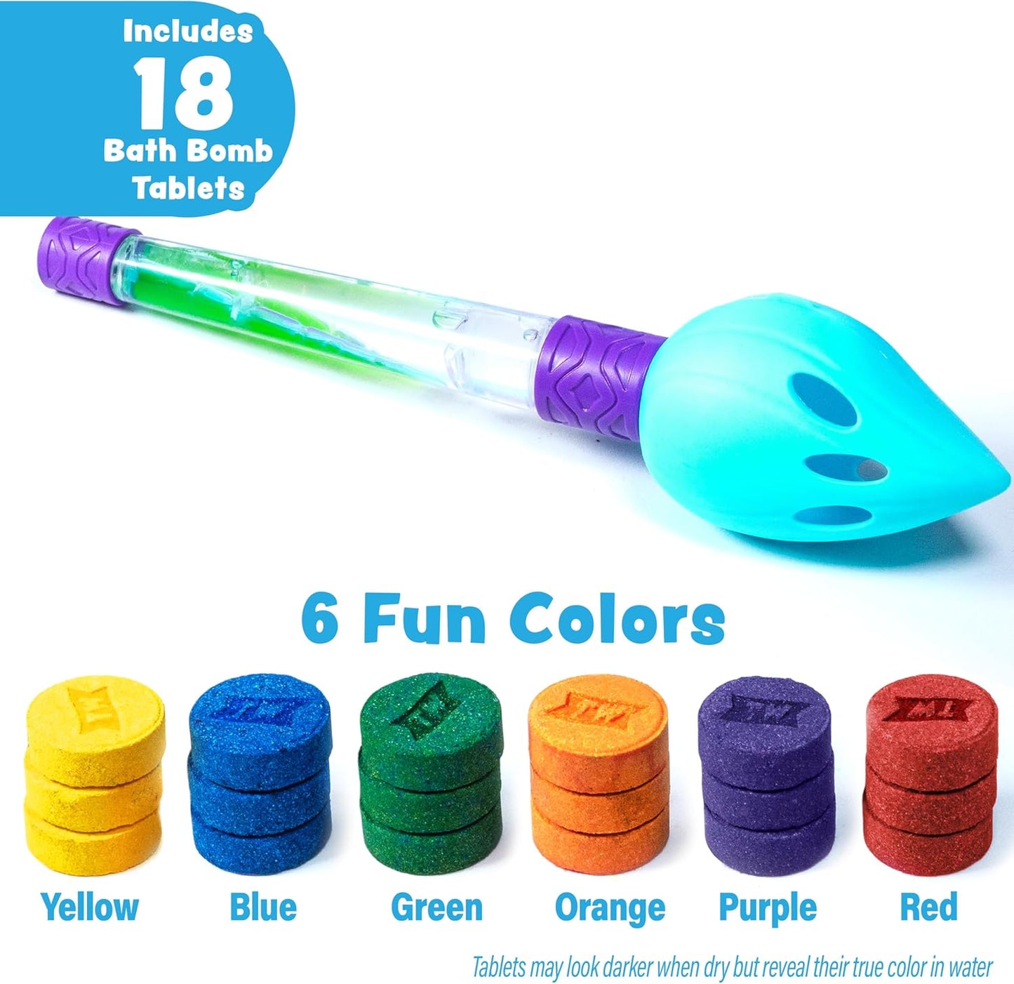 ® Bath Color Brush™ Kids Bath Bomb Set, Nontoxic & Fragrance-Free