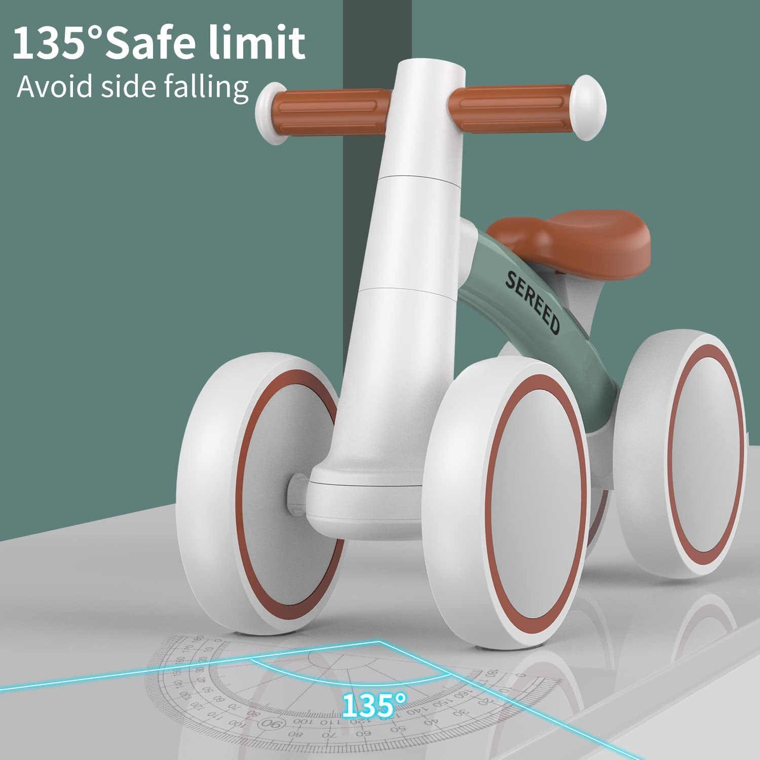 Toddler Balance Bike for 12-24 Months, 4 Wheels First Bike