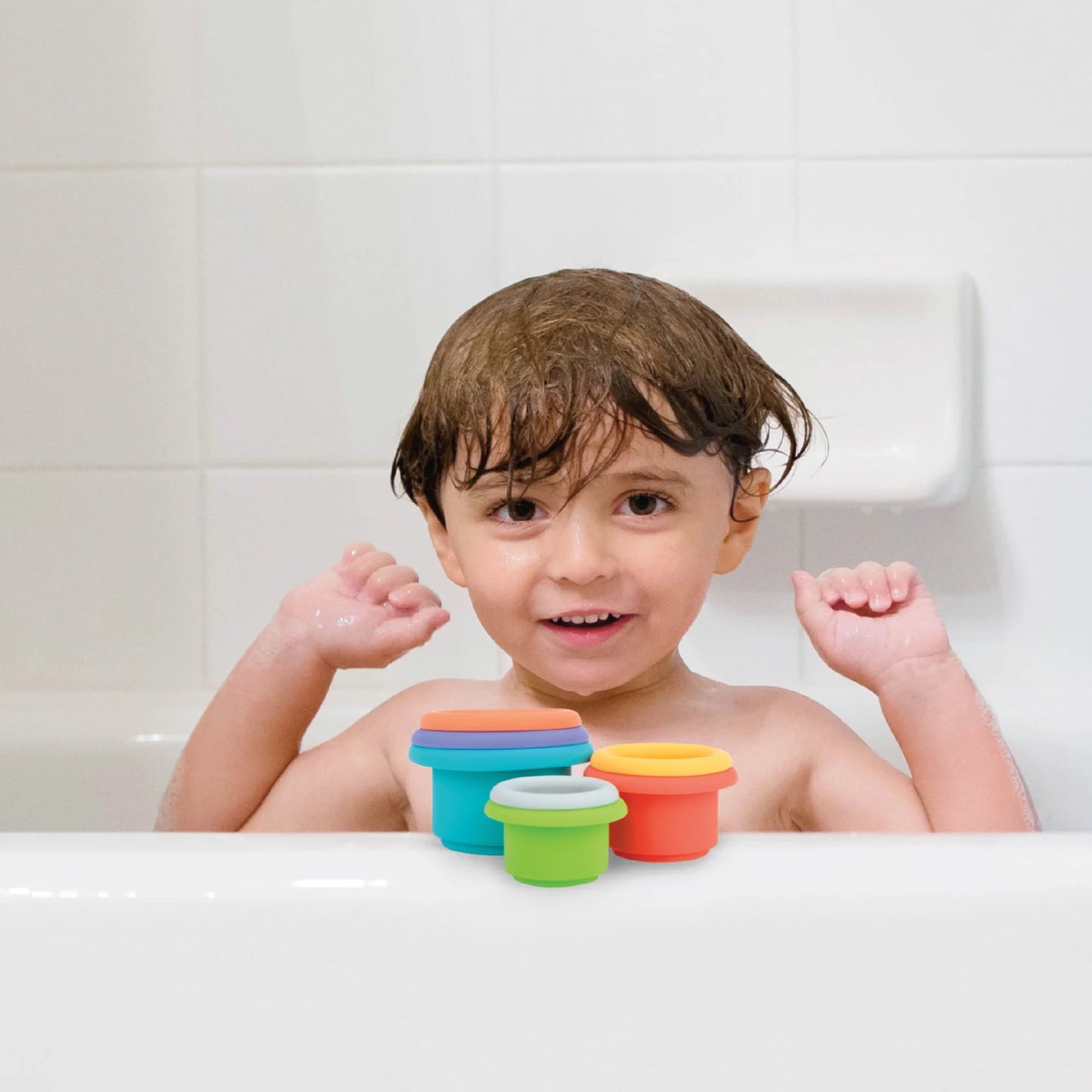 Soft Silicone Stacking Cups, Stackable Toy, 7 Count